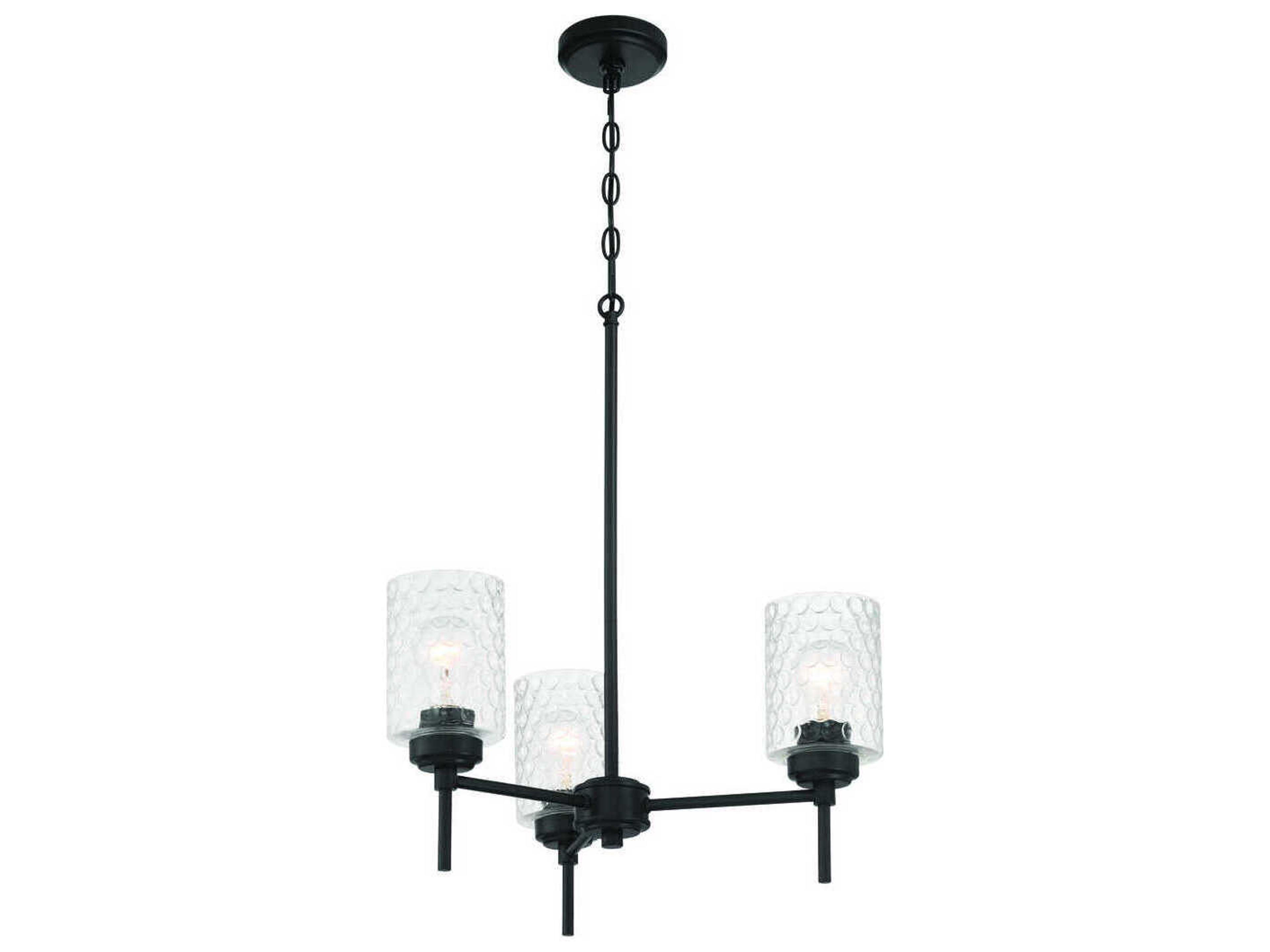 Craftmade Claire 3-Light Flat Black Cylinder Chandelier