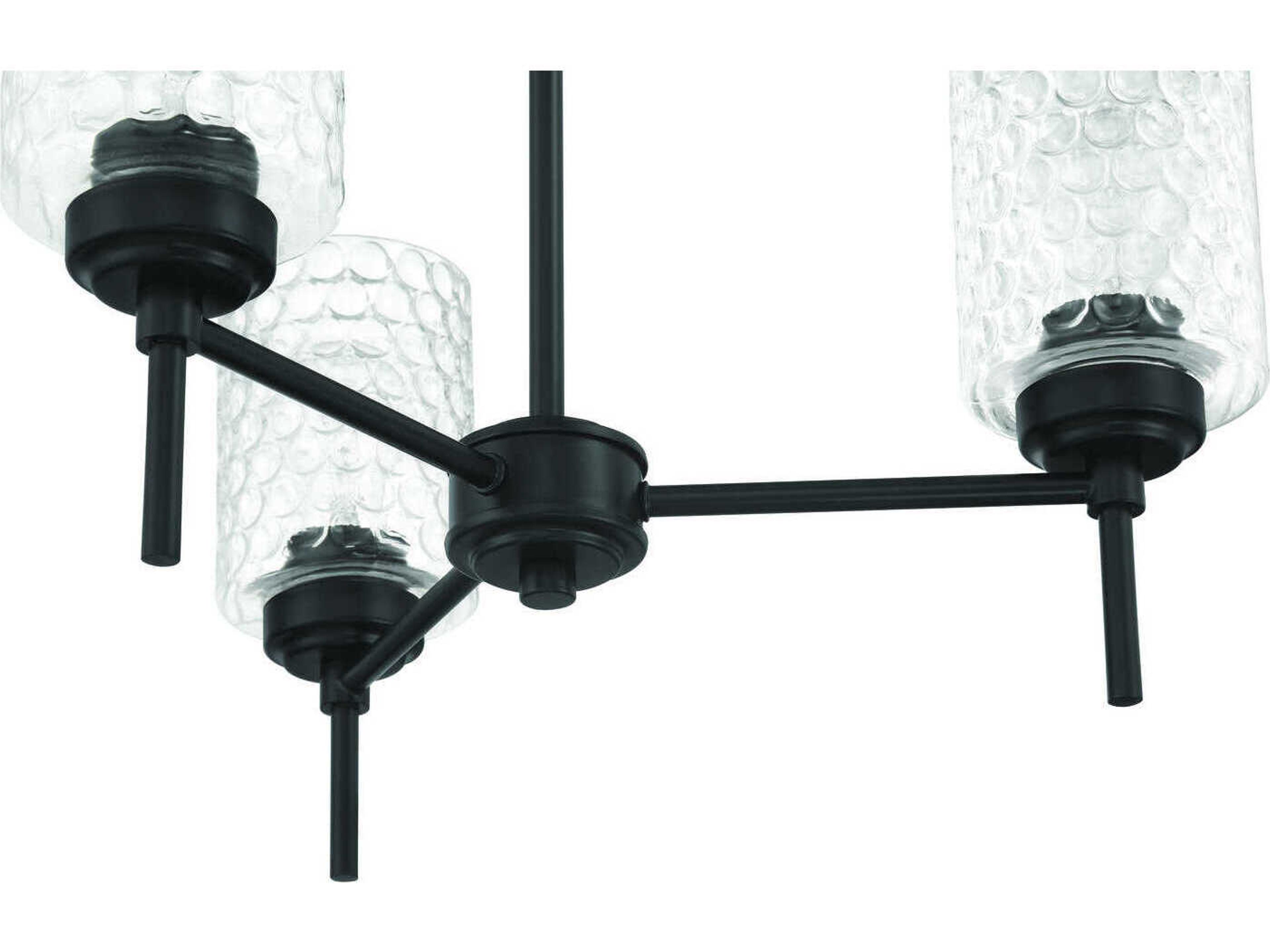 Craftmade Claire 3-Light Flat Black Cylinder Chandelier