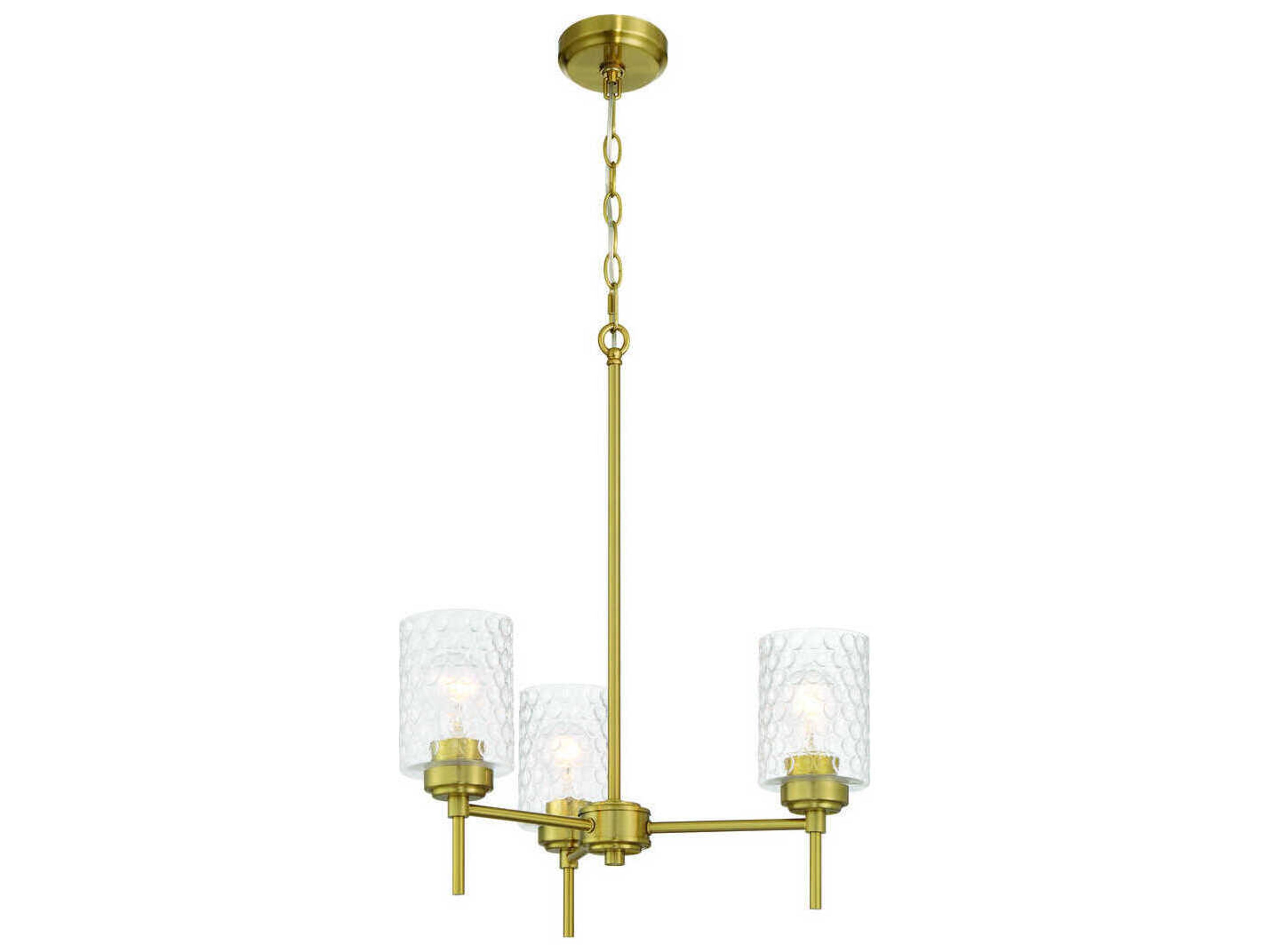 Craftmade Claire 3-Light Satin Brass Cylinder Chandelier