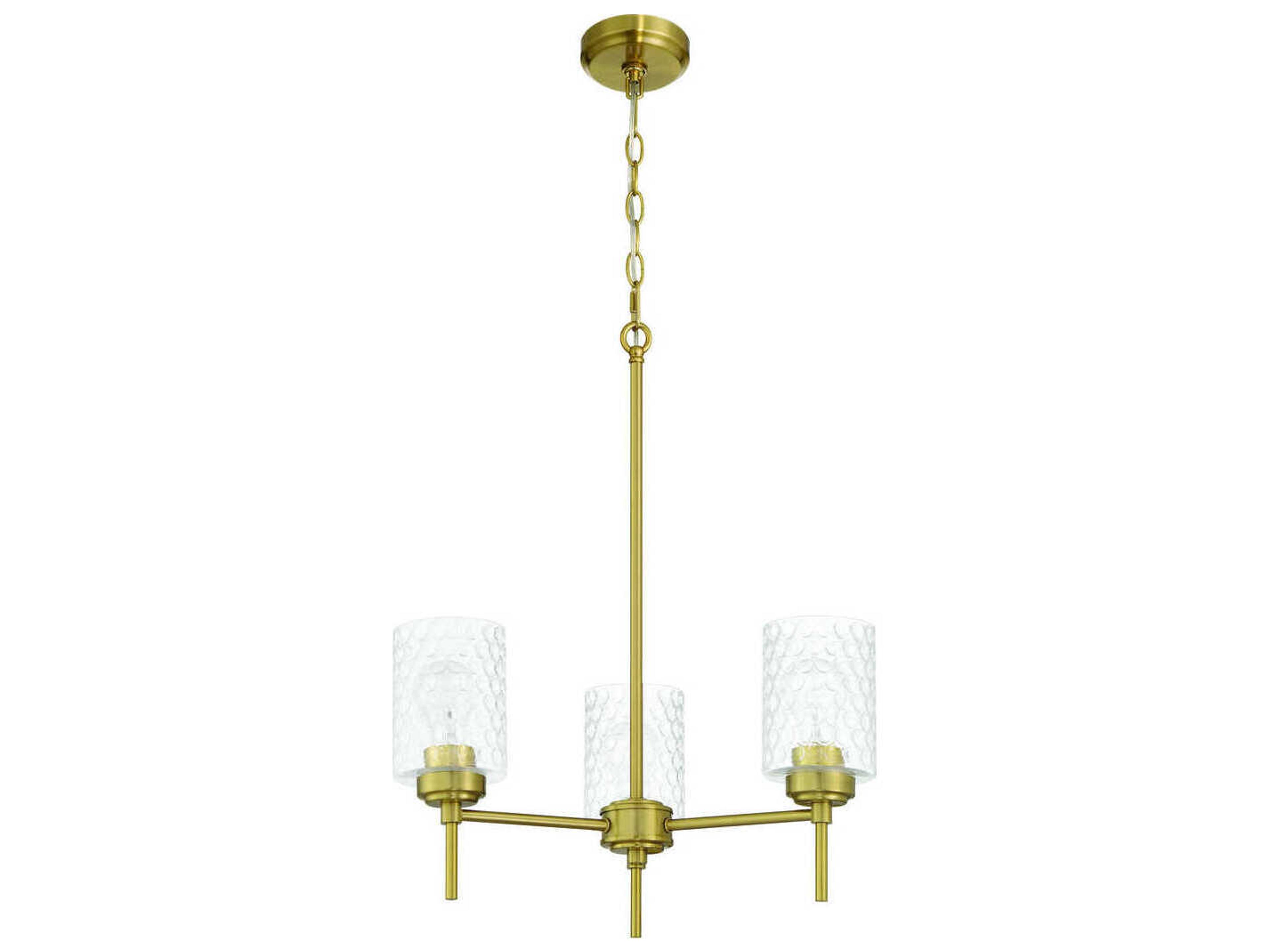 Craftmade Claire 3-Light Satin Brass Cylinder Chandelier