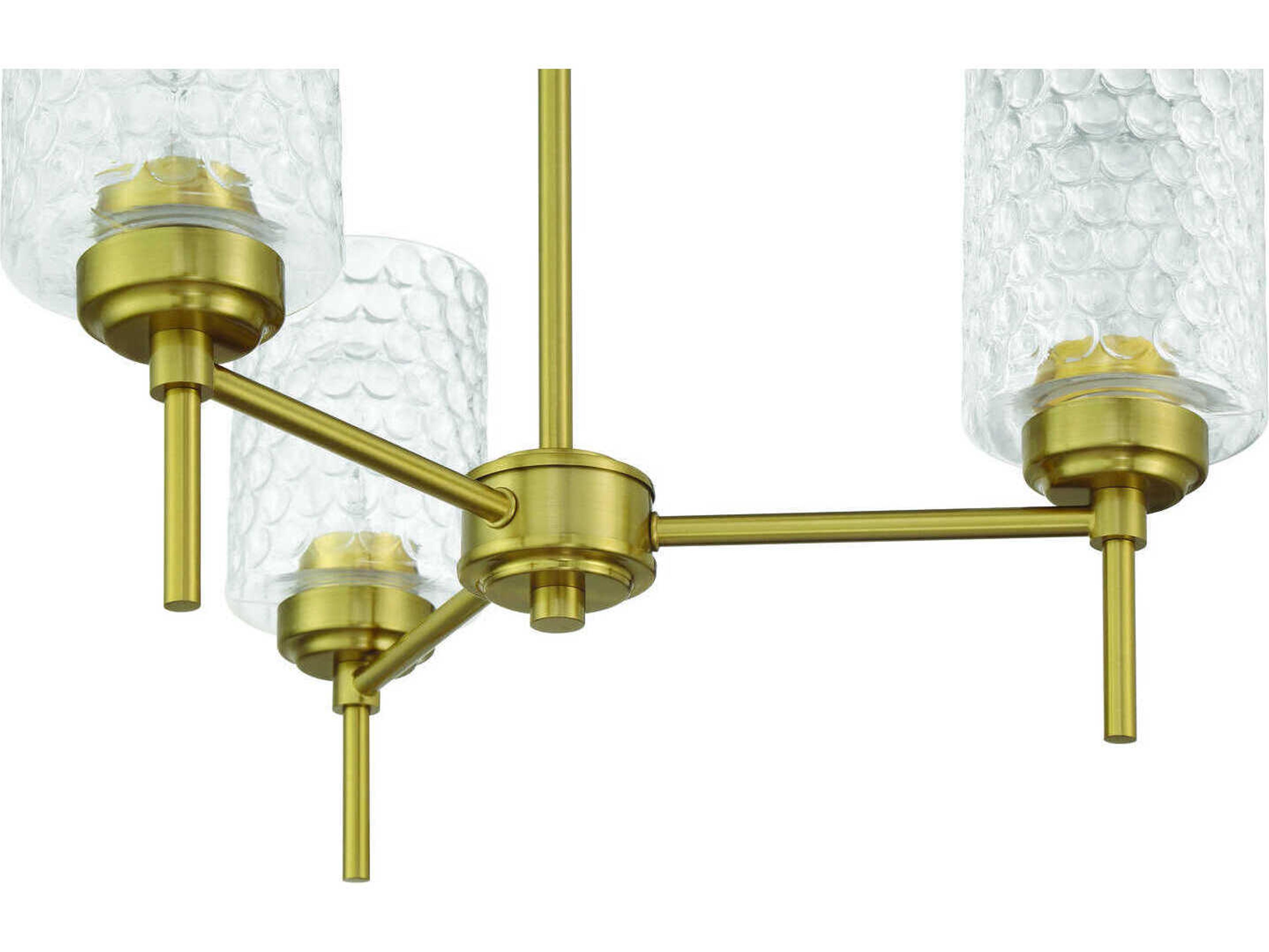 Craftmade Claire 3-Light Satin Brass Cylinder Chandelier