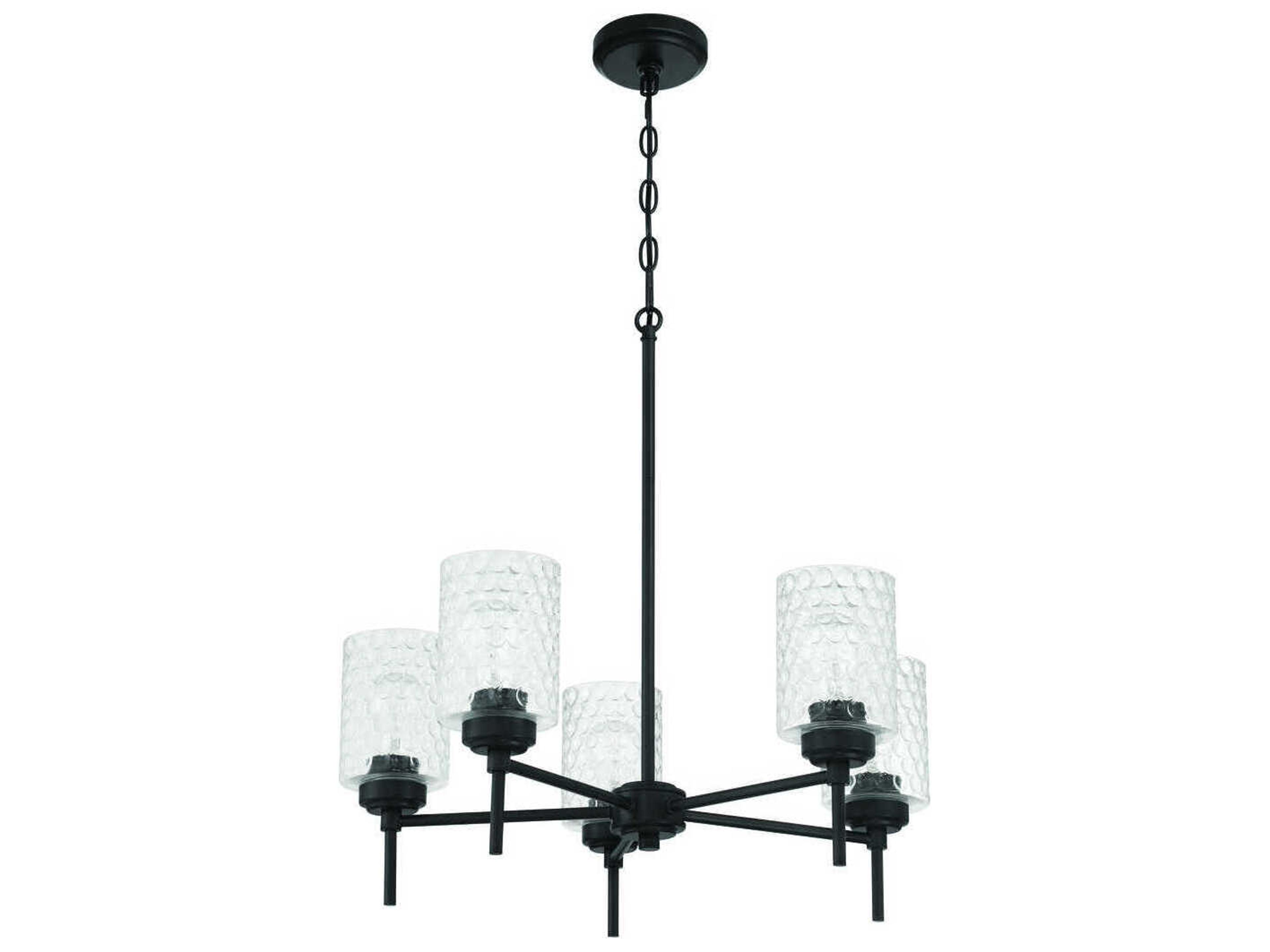 Claire 5-Light Flat Black Cylinder Chandelier