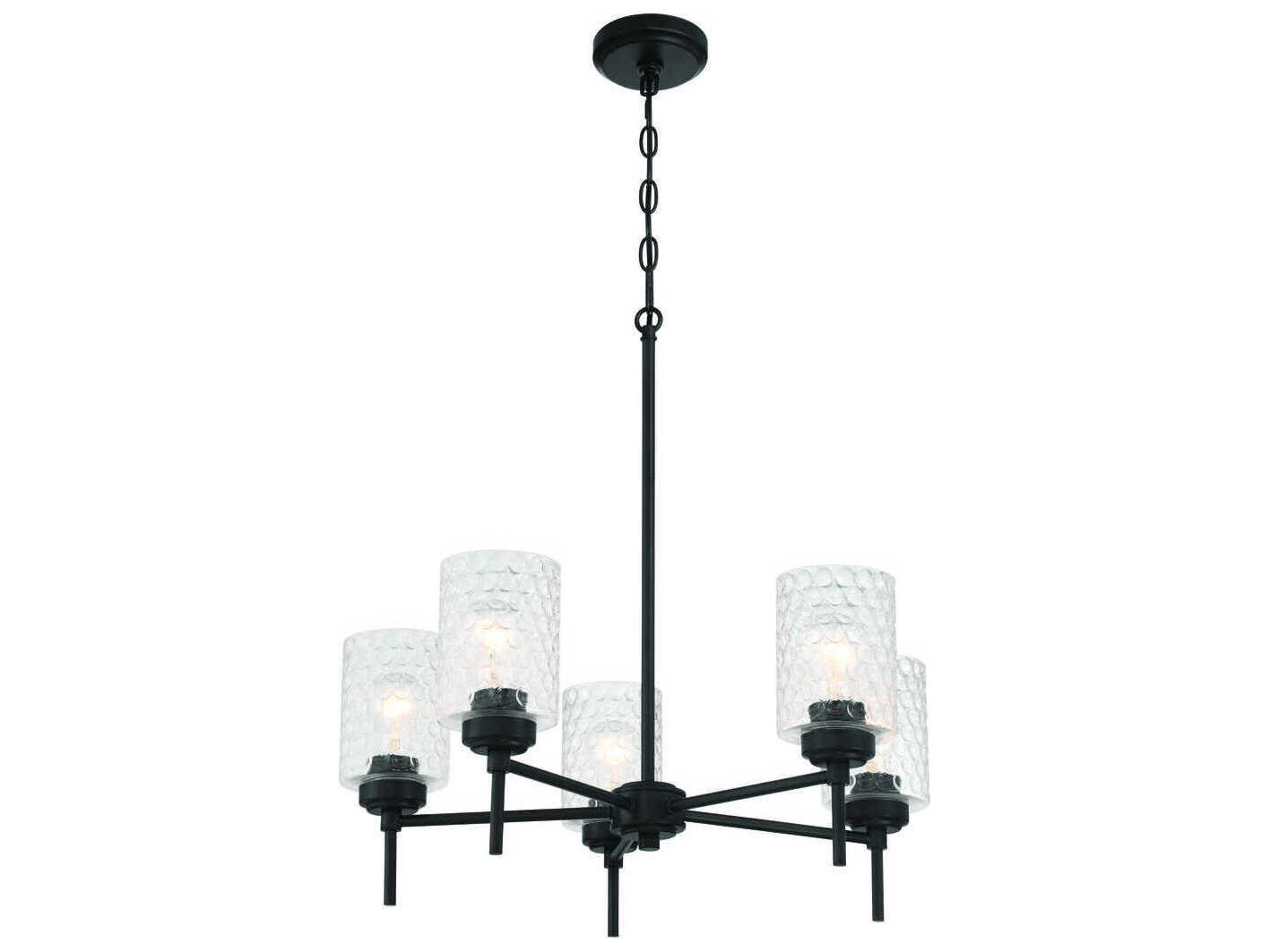 Craftmade Claire 5-Light Flat Black Cylinder Chandelier