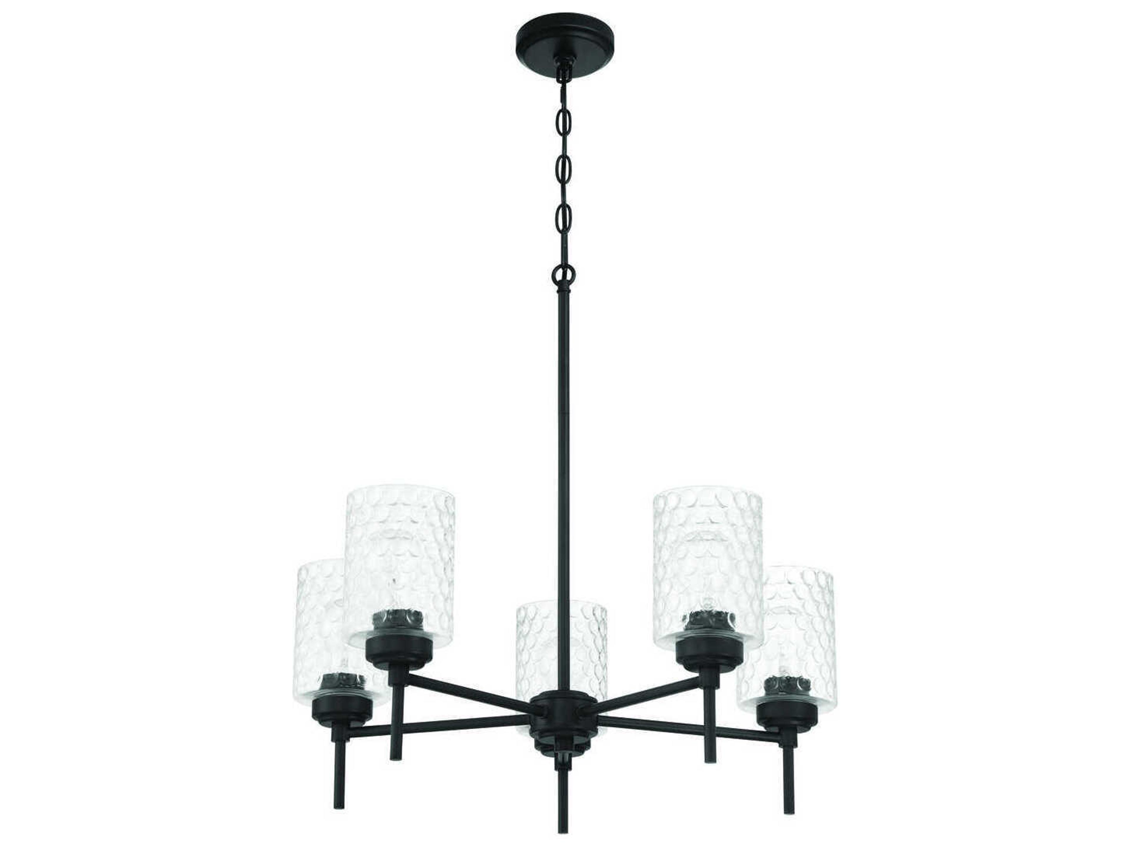 Craftmade Claire 5-Light Flat Black Cylinder Chandelier