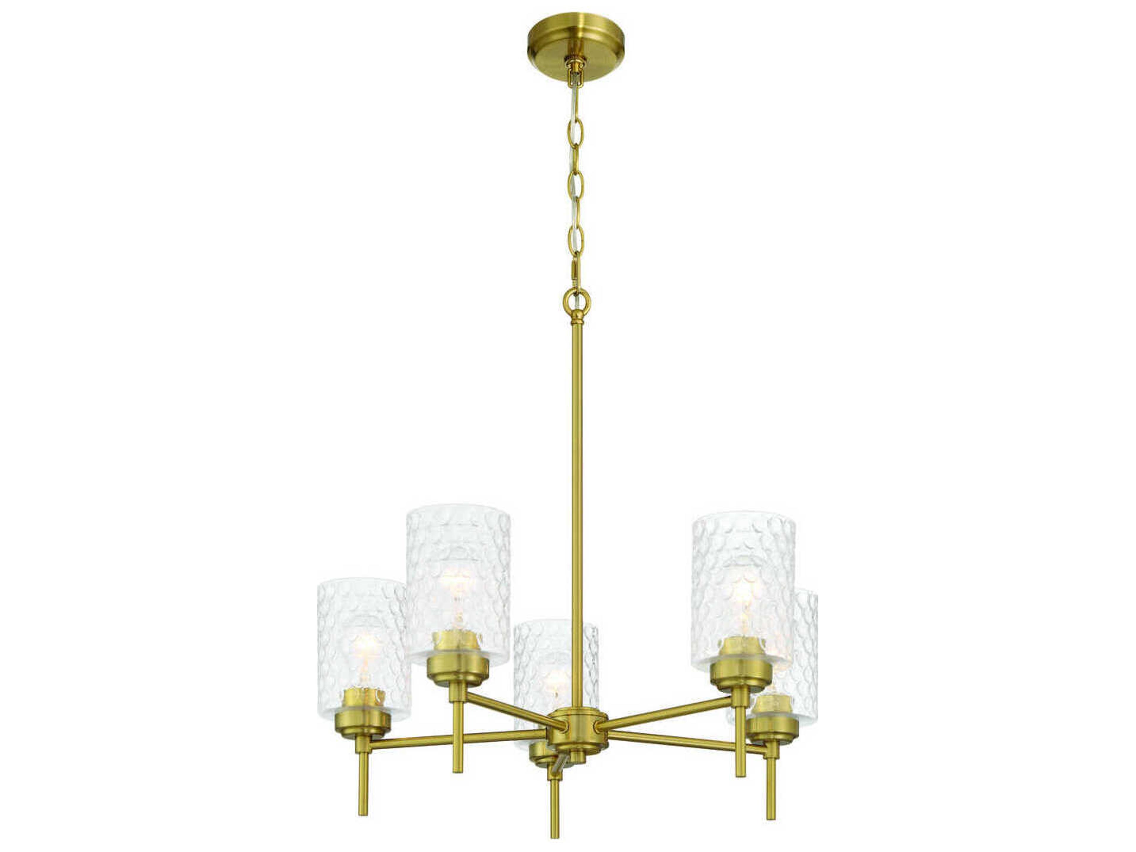 Craftmade Claire 5-Light Satin Brass Cylinder Chandelier