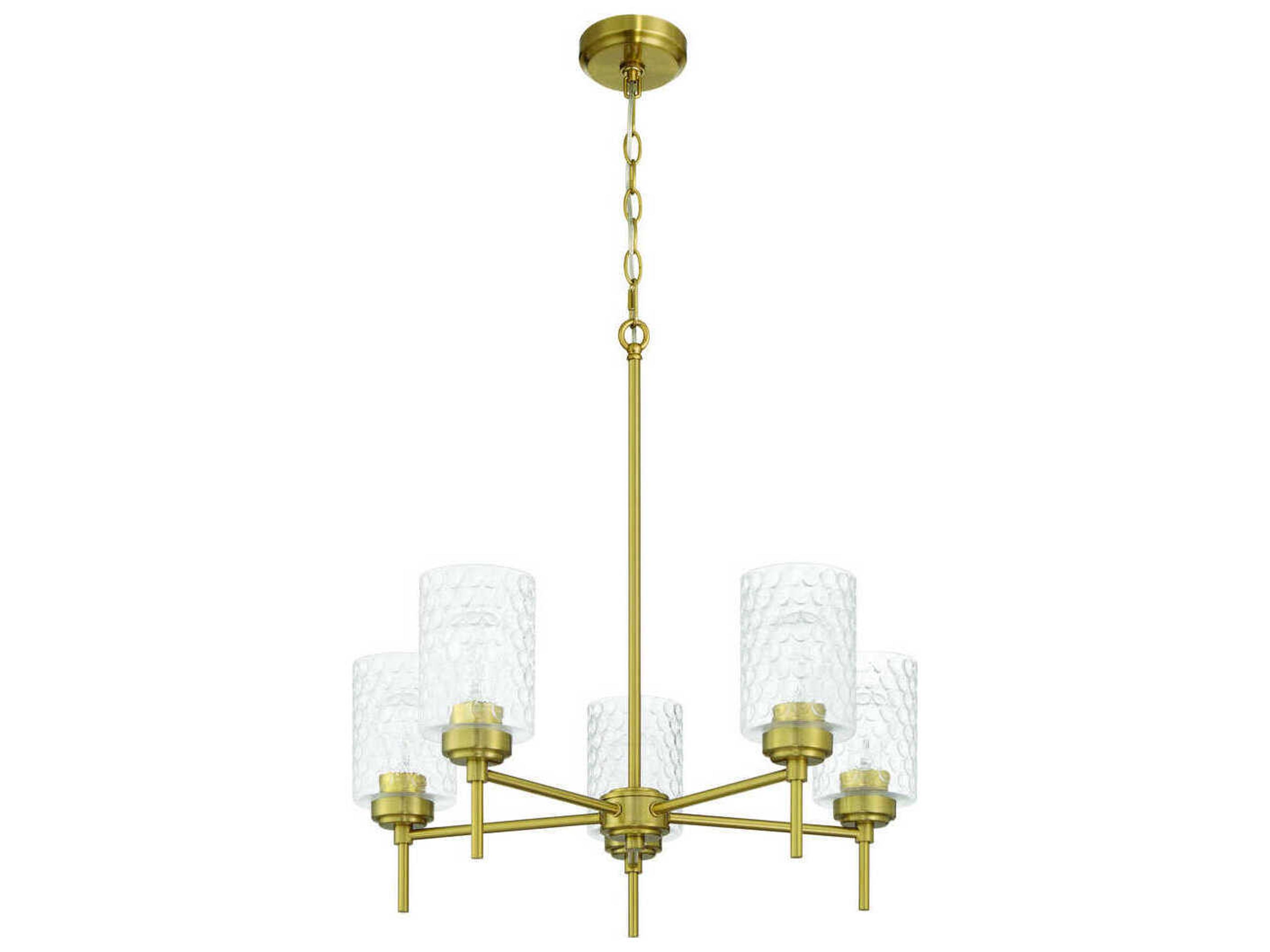 Craftmade Claire 5-Light Satin Brass Cylinder Chandelier