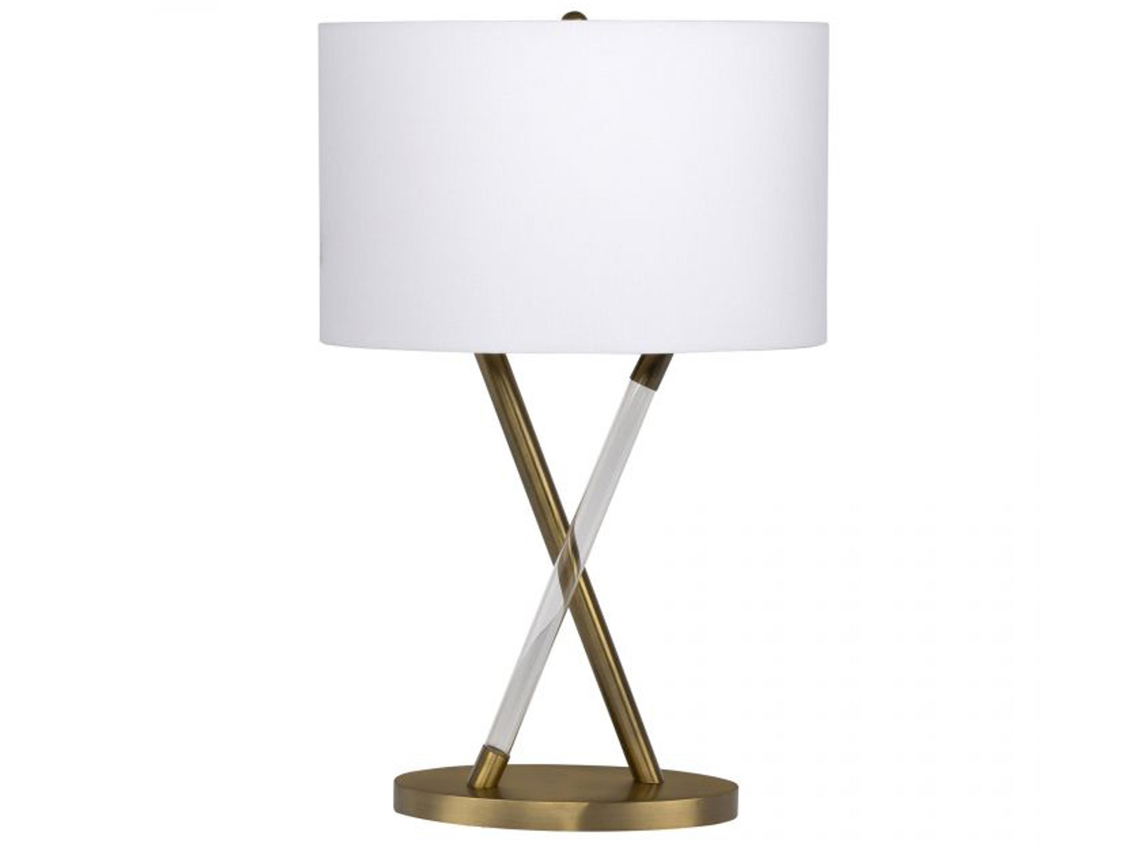 Craftmade Satin Brass White Fabric Buffet Lamp