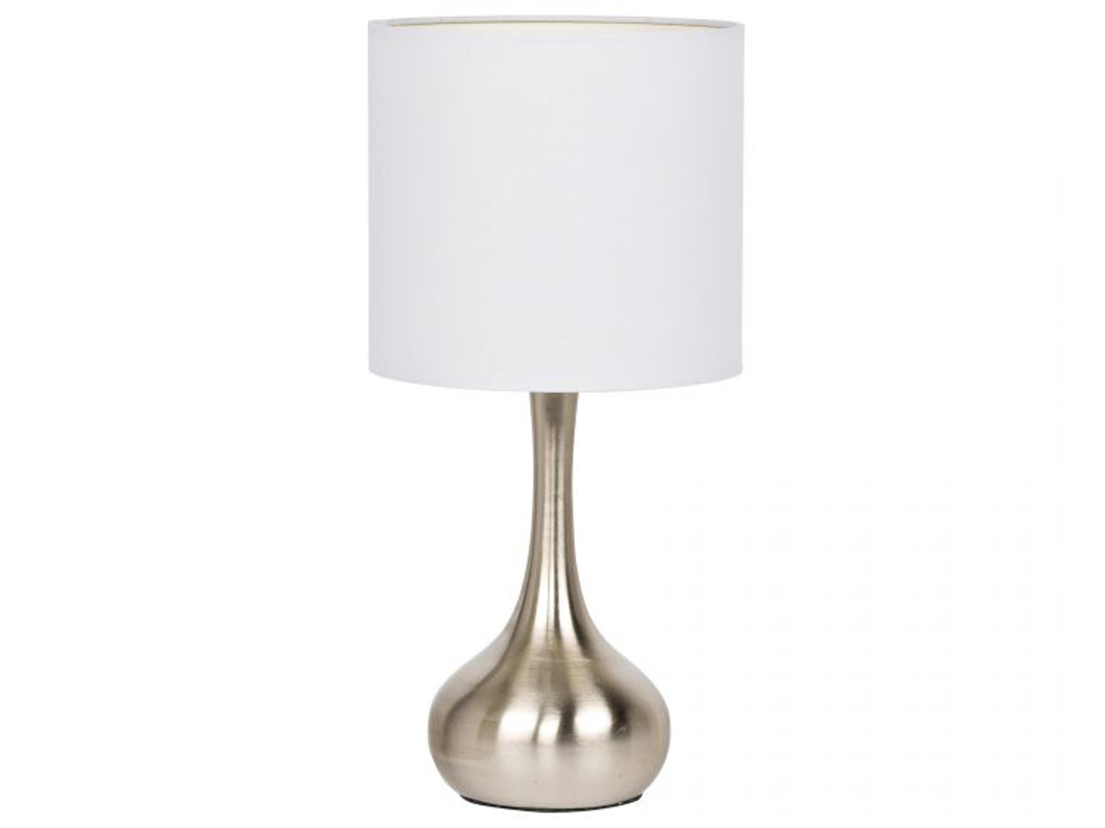 Craftmade Brushed Polished Nickel White Fabric Table Lamp