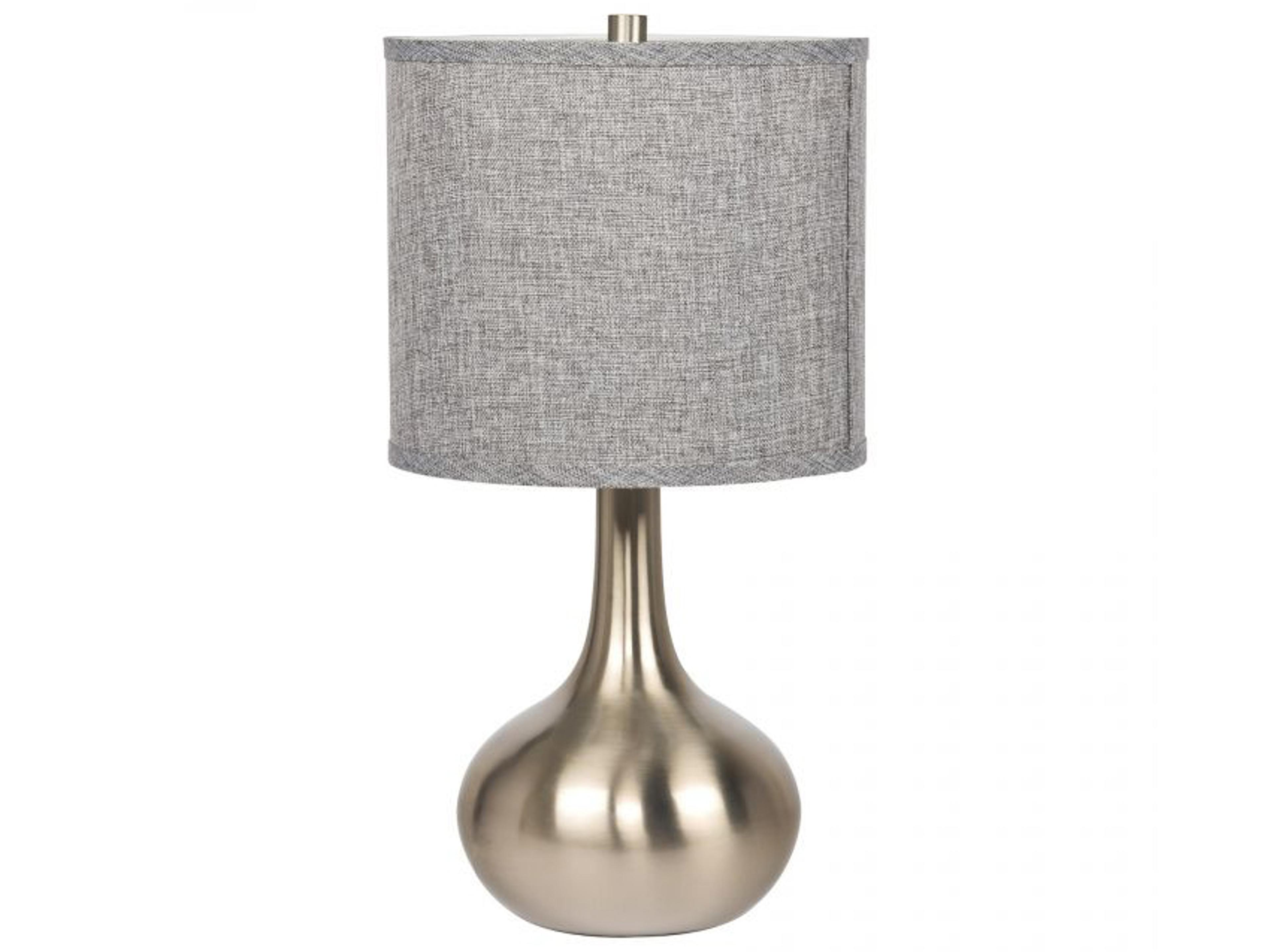 Craftmade Brushed Polished Nickel Gray Linen Buffet Lamp