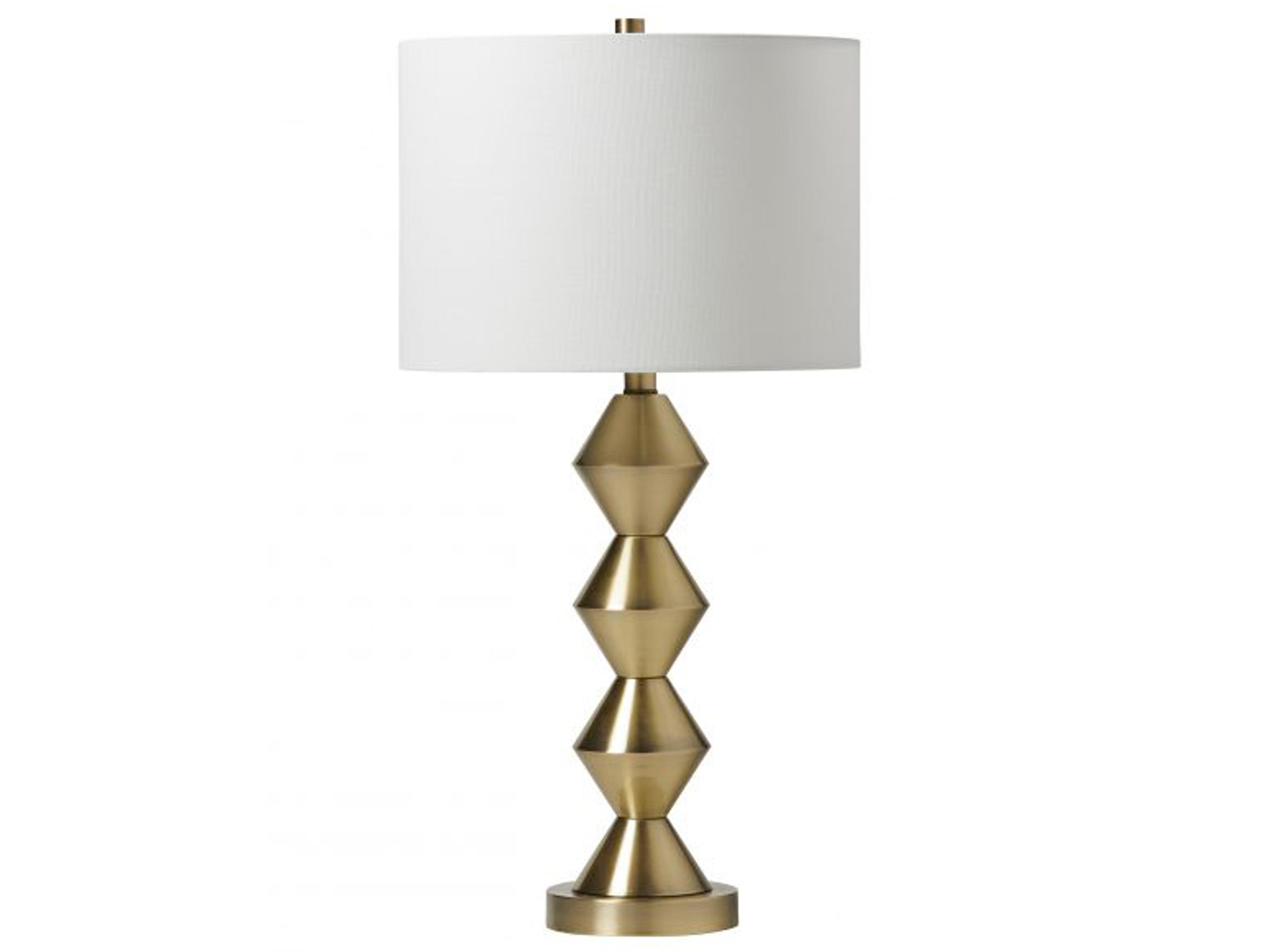 Craftmade Satin Brass White Fabric Buffet Lamp