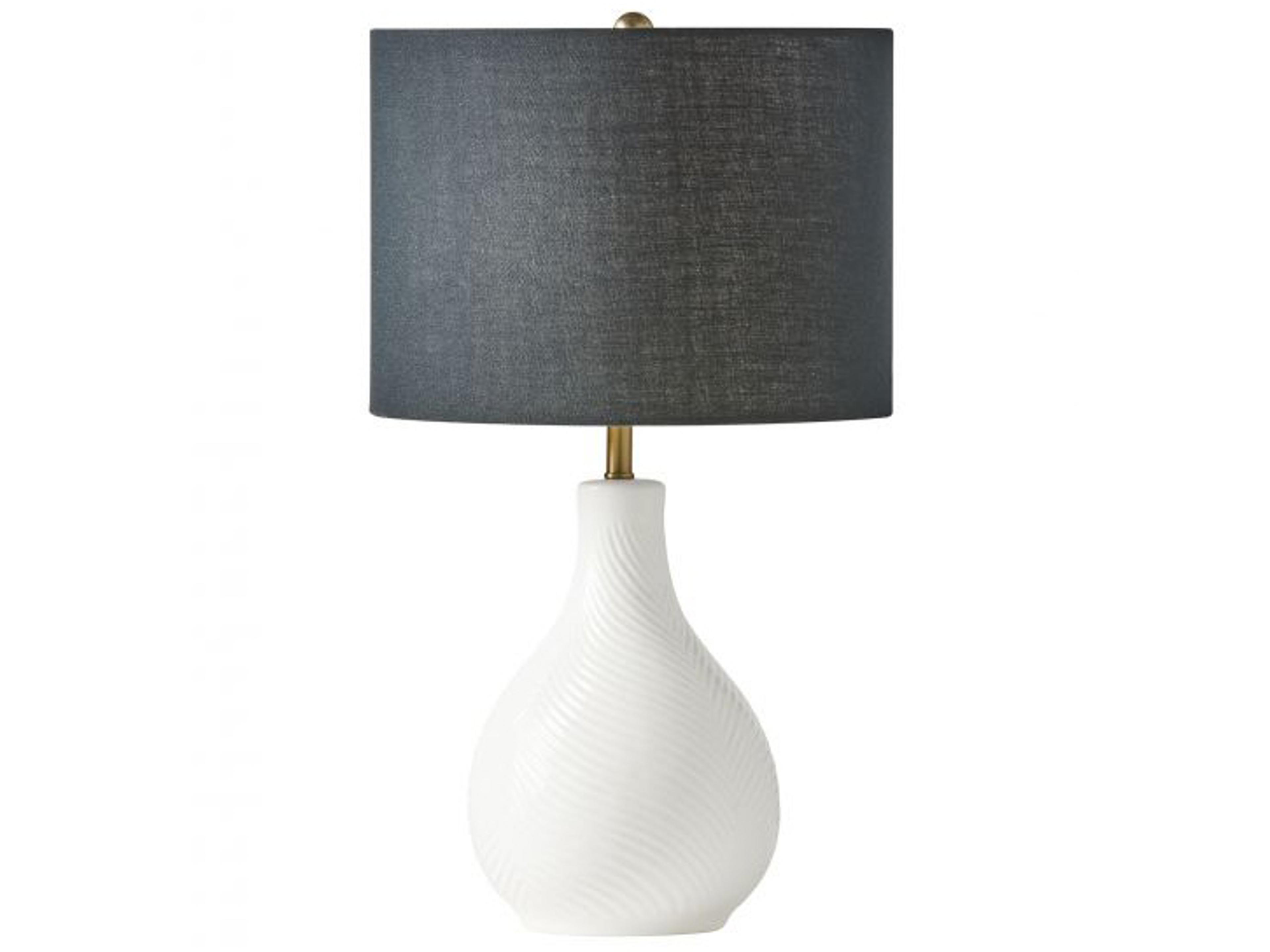 White Black Fabric Table Lamp
