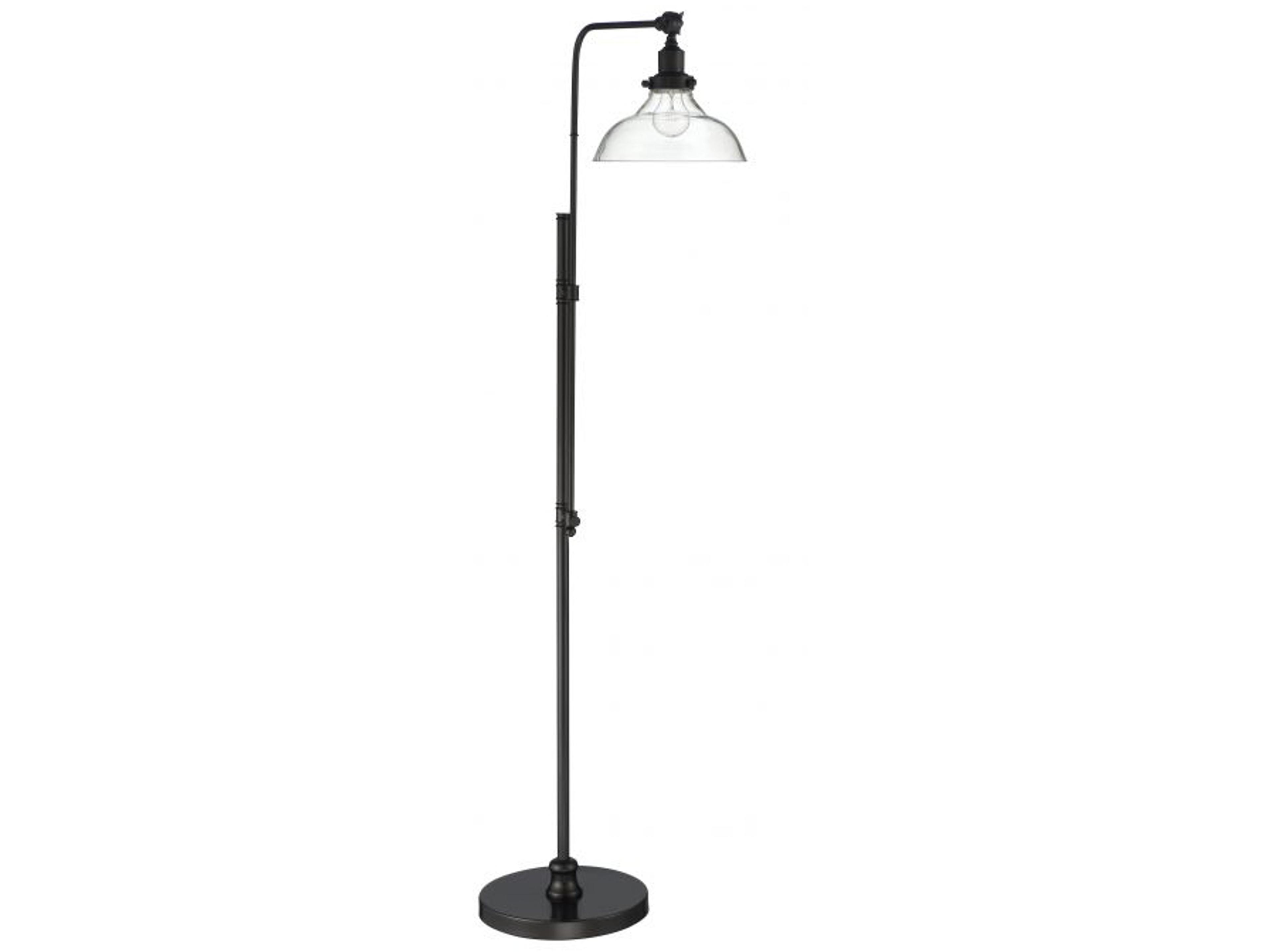 Flat Black Clear Glass Floor Lamp