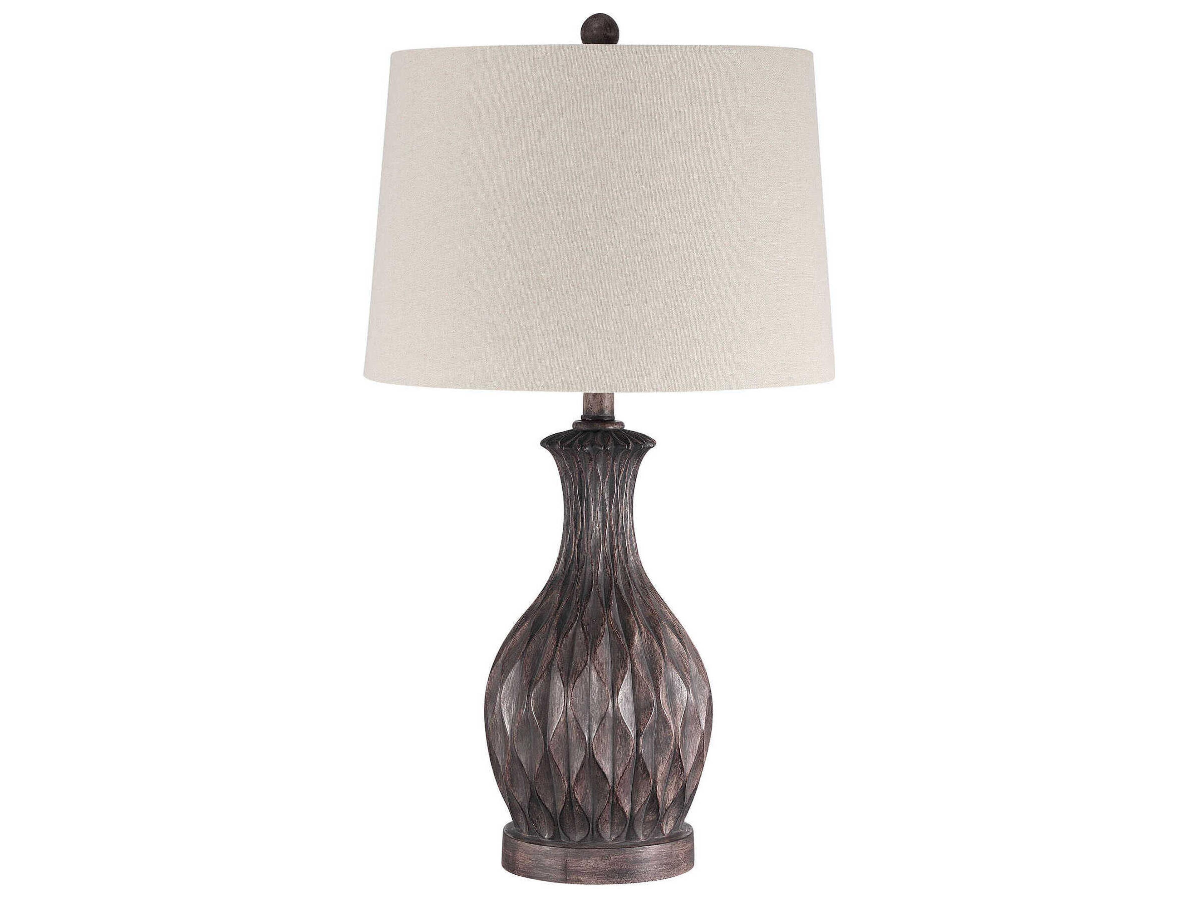 Craftmade Painted Brown Linen Fabric Buffet Lamp