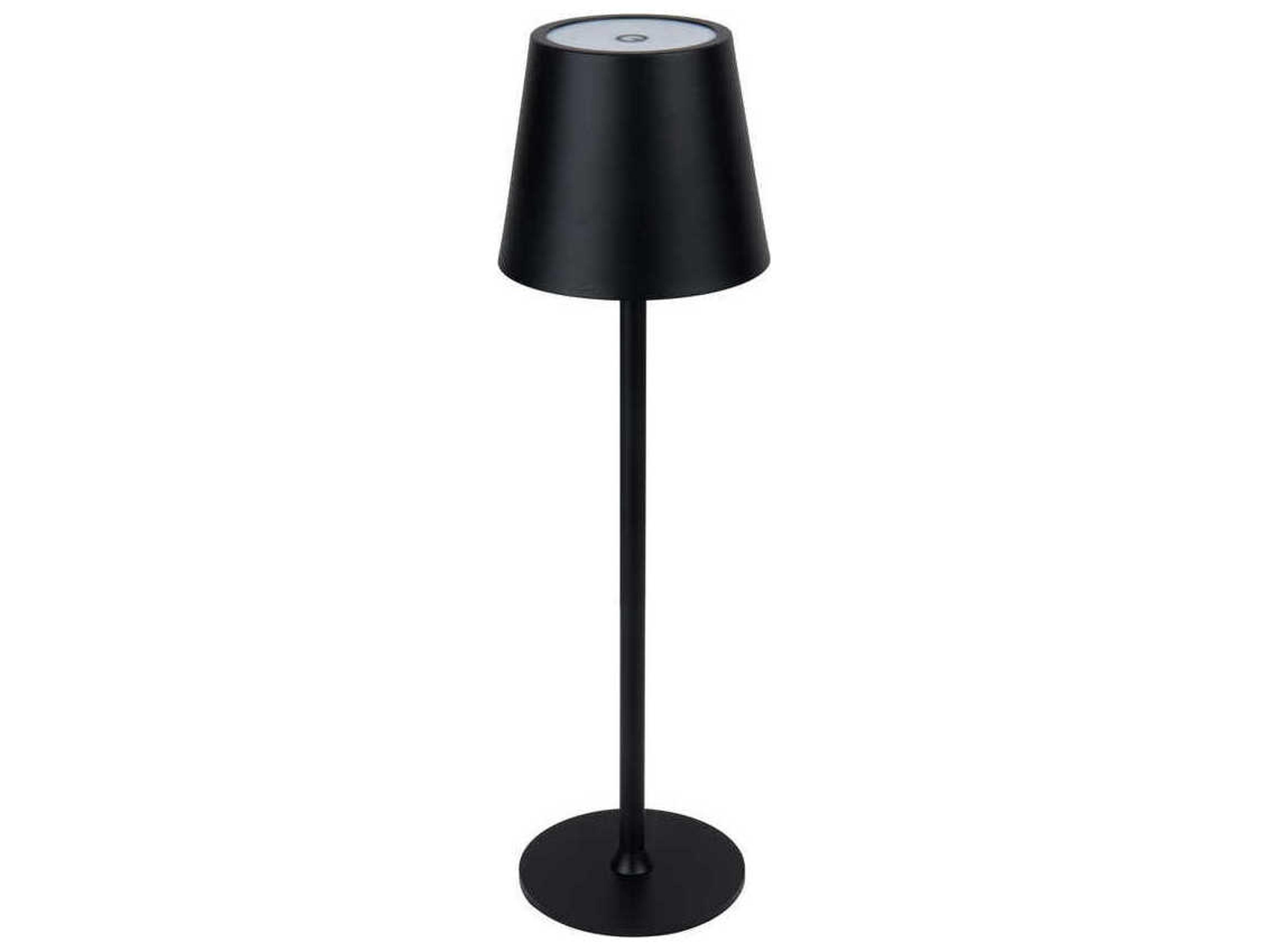 Evans Flat Black Frost Polystyrene Table Lamp