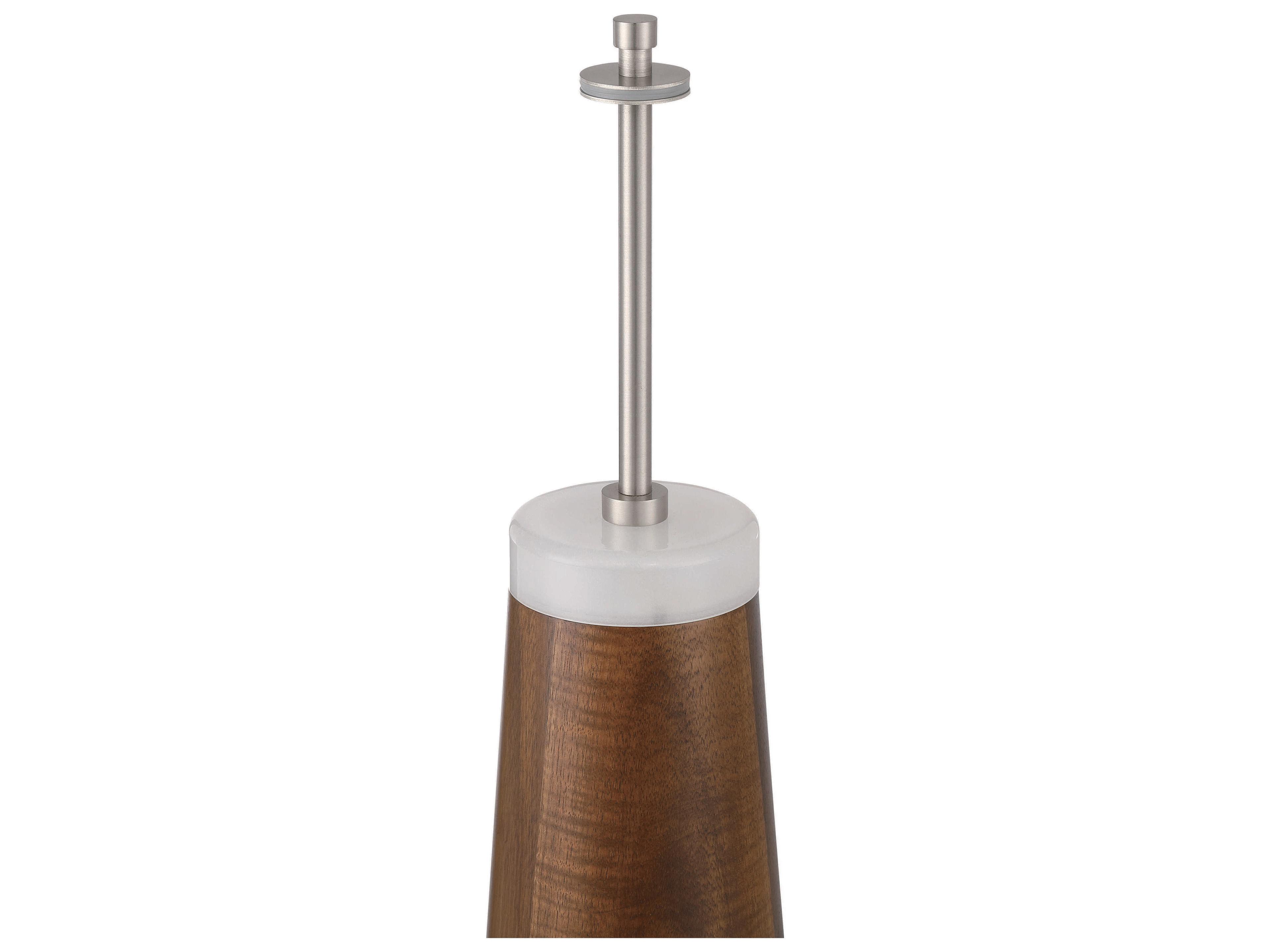 Craftmade Walnut Frost White Glass Brown Table Lamp