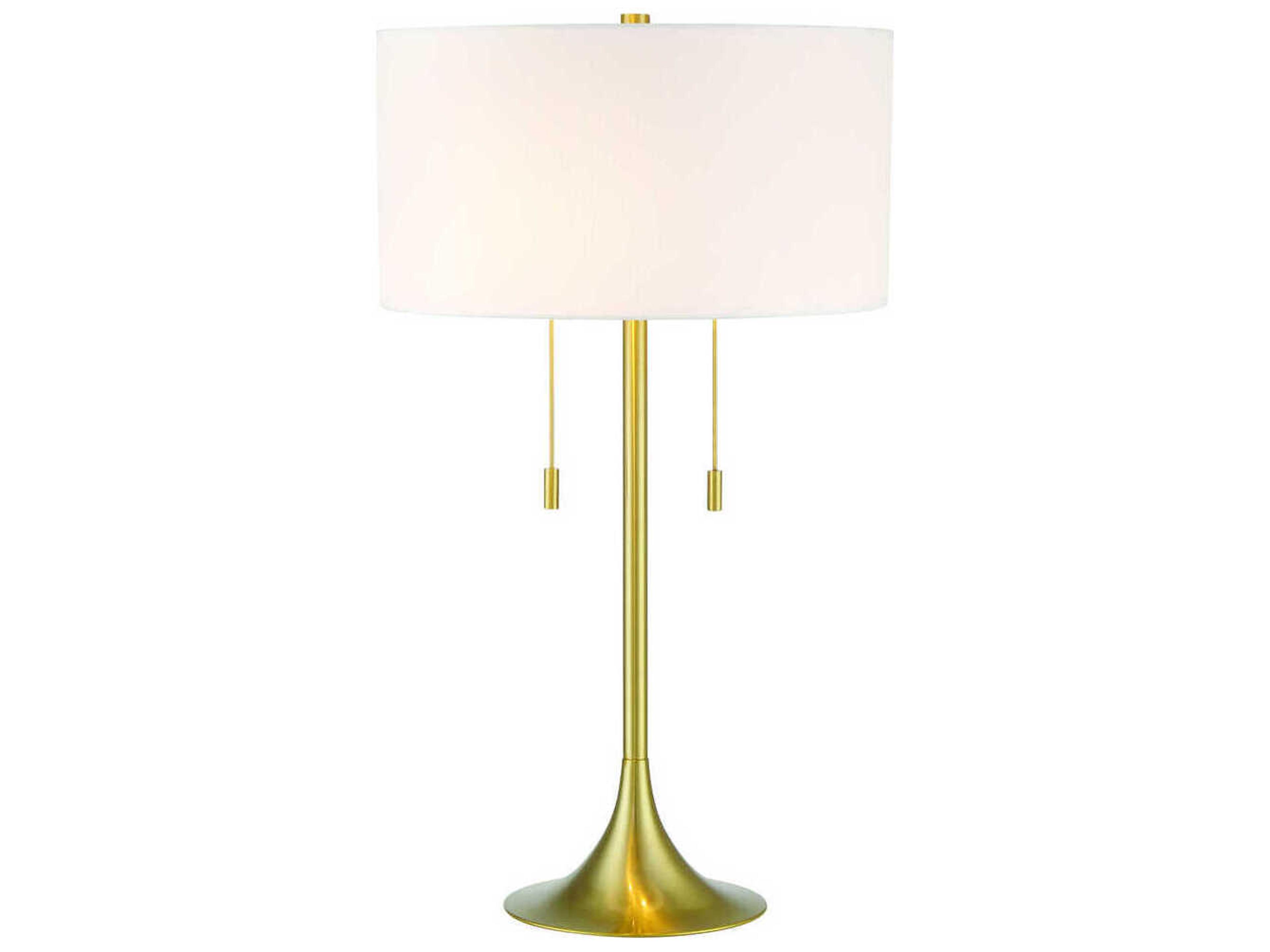 Craftmade Neely Satin Brass White Fabric Buffet Lamp