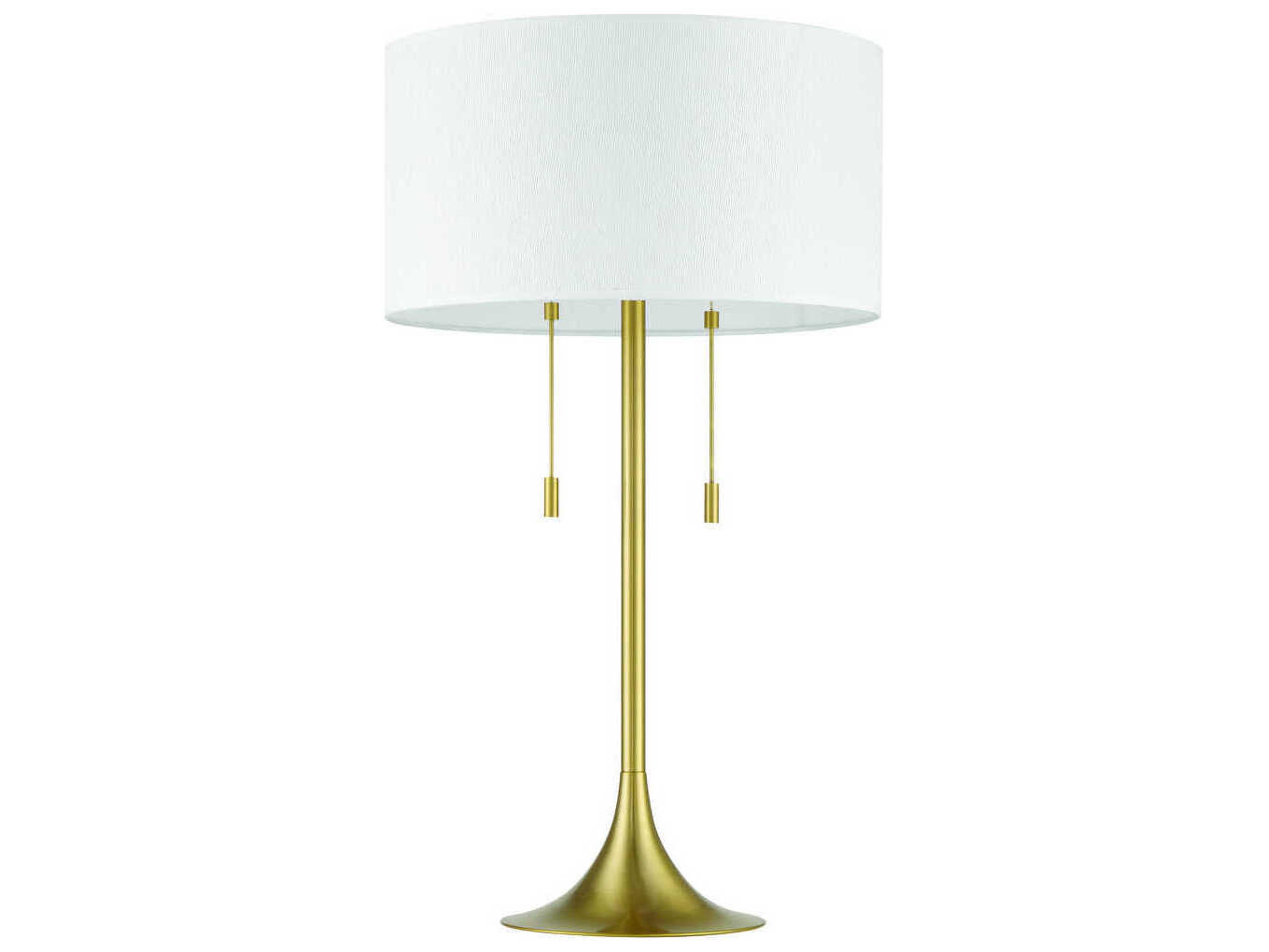 Craftmade Neely Satin Brass White Fabric Buffet Lamp