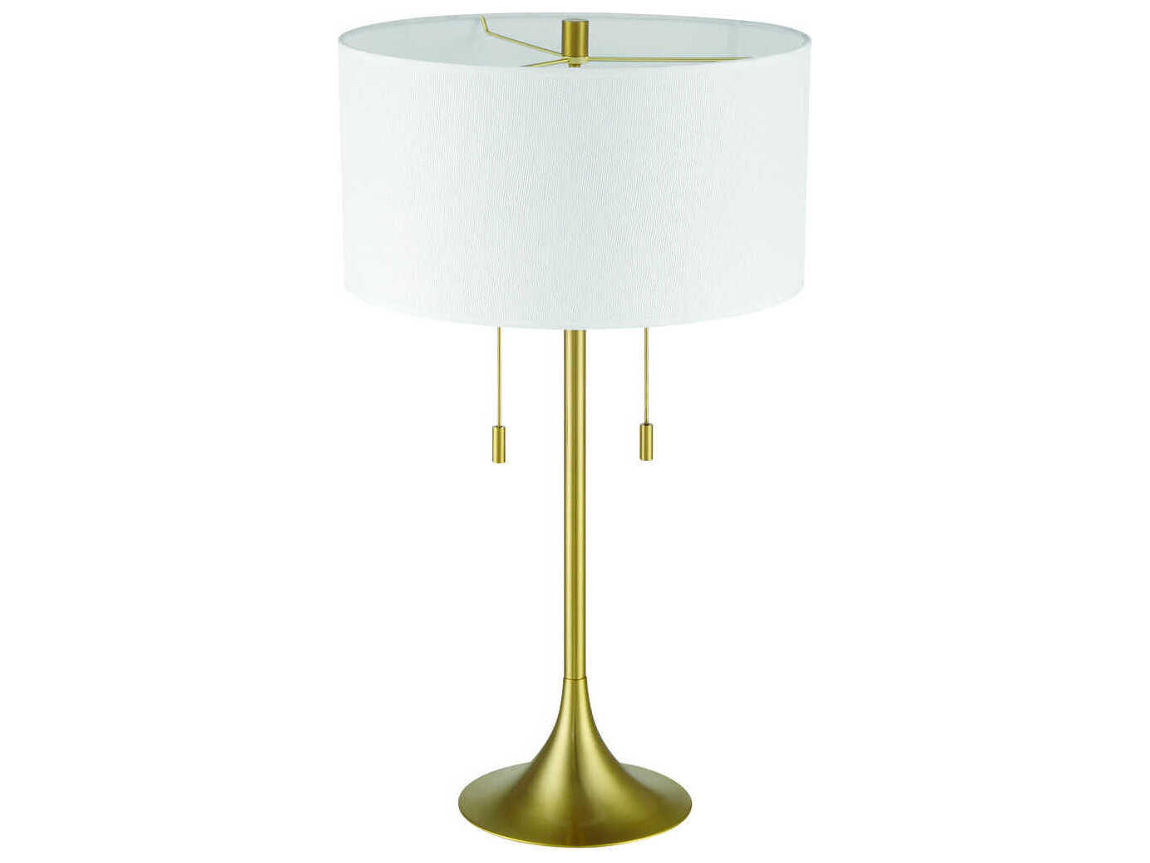 Craftmade Neely Satin Brass White Fabric Buffet Lamp
