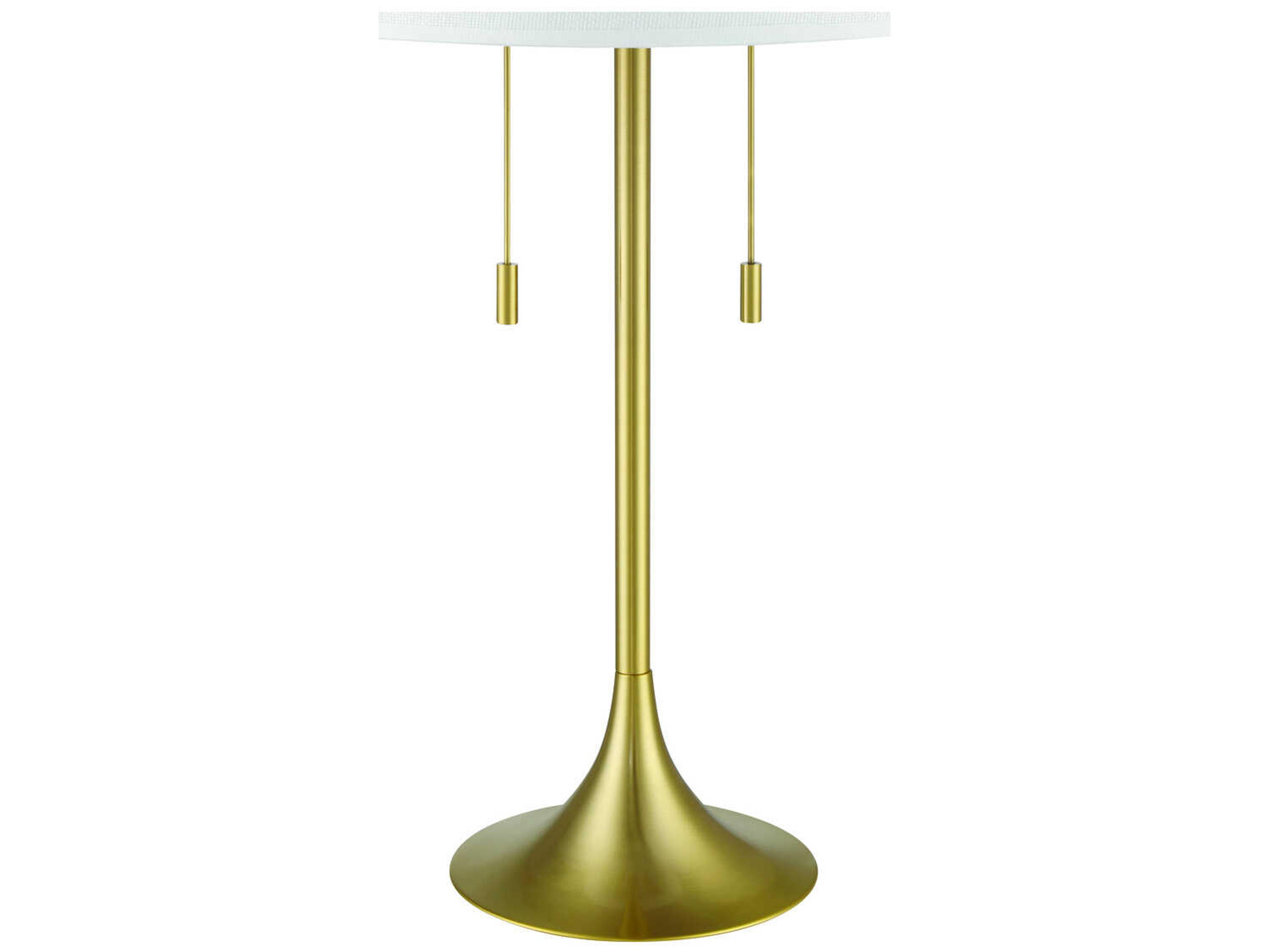 Craftmade Neely Satin Brass White Fabric Buffet Lamp