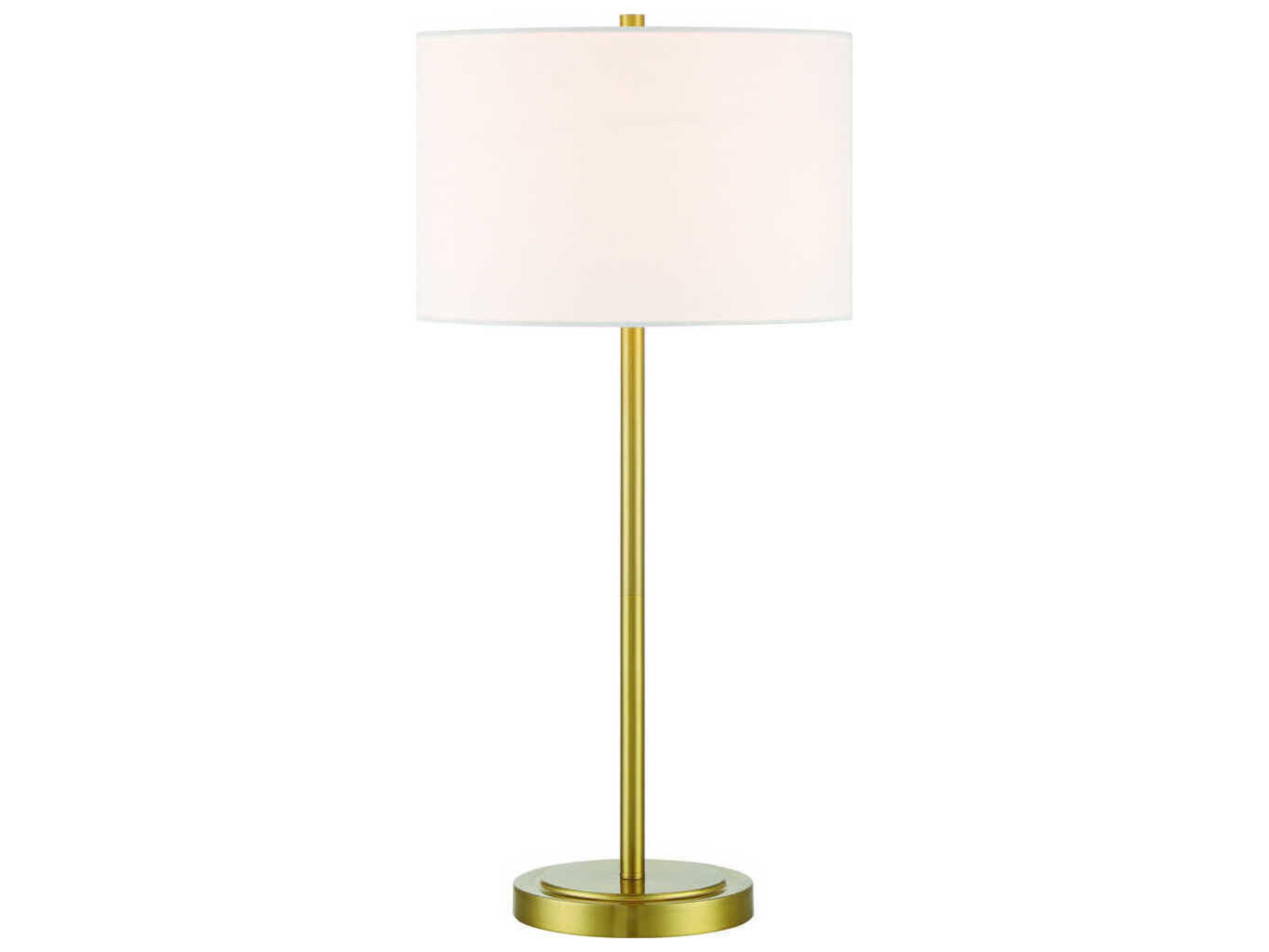 Craftmade Jones Satin Brass White Fabric Buffet Lamp