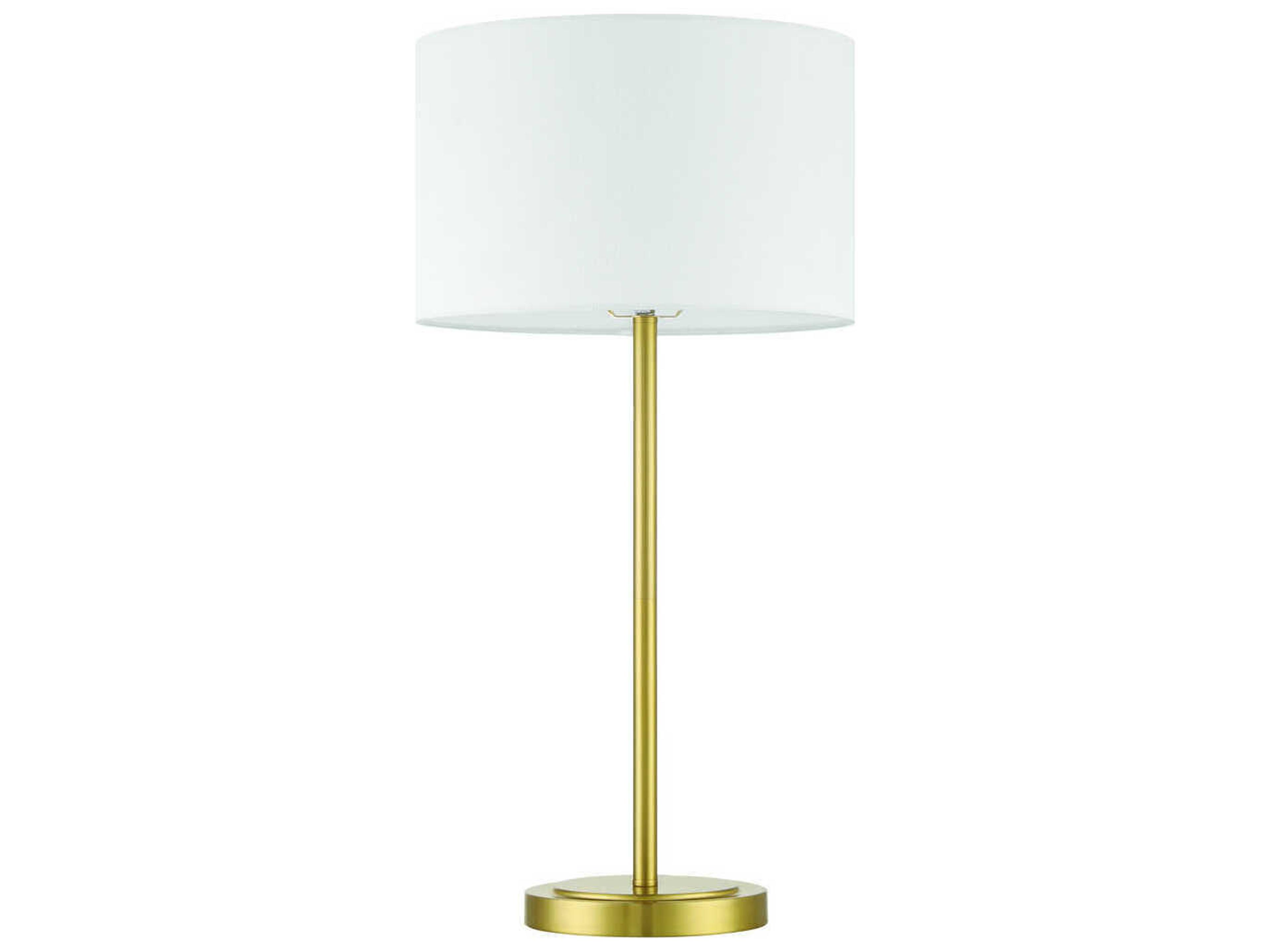 Craftmade Jones Satin Brass White Fabric Buffet Lamp
