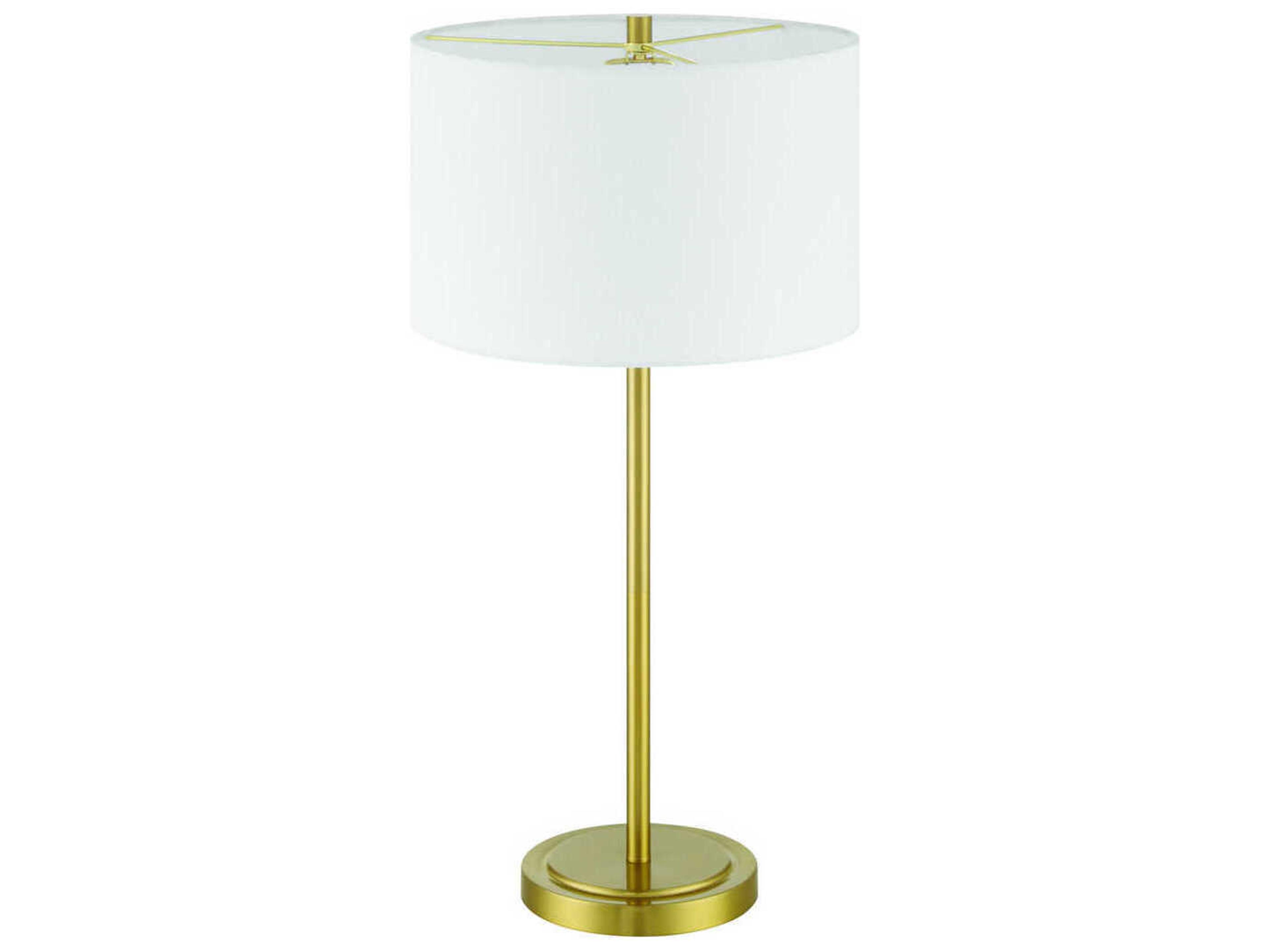 Craftmade Jones Satin Brass White Fabric Buffet Lamp