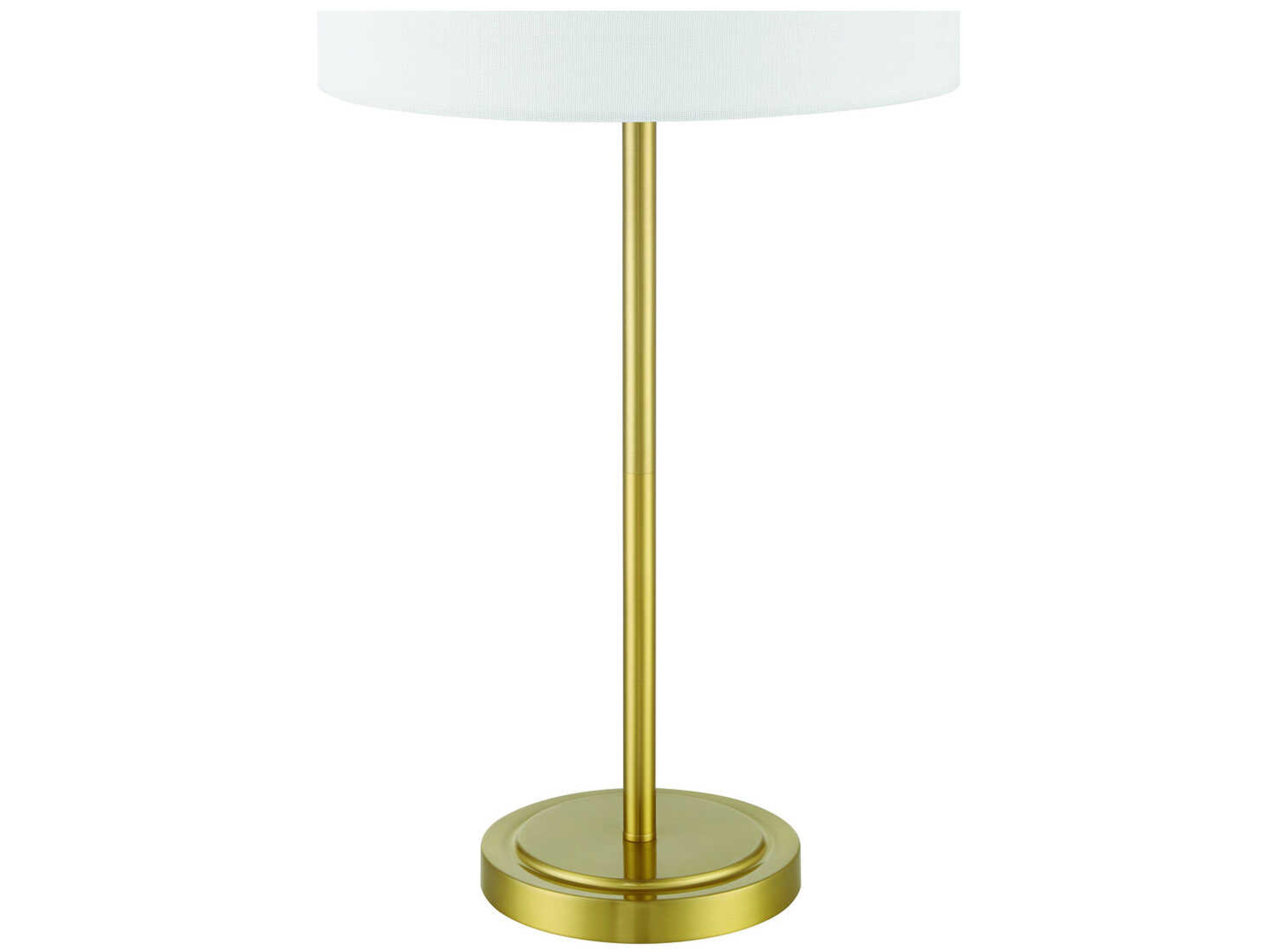 Craftmade Jones Satin Brass White Fabric Buffet Lamp