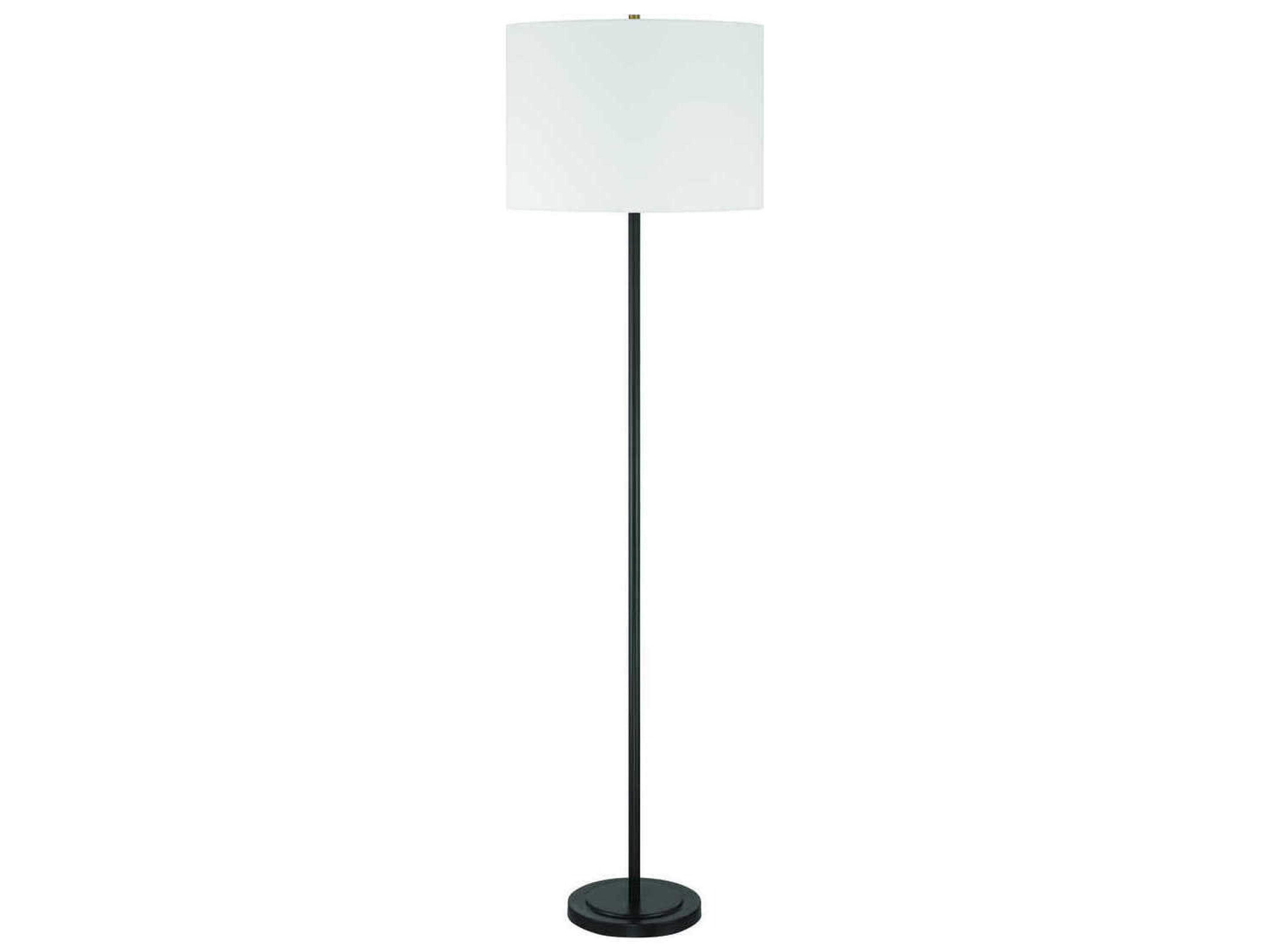 Jones Flat Black White Fabric Floor Lamp
