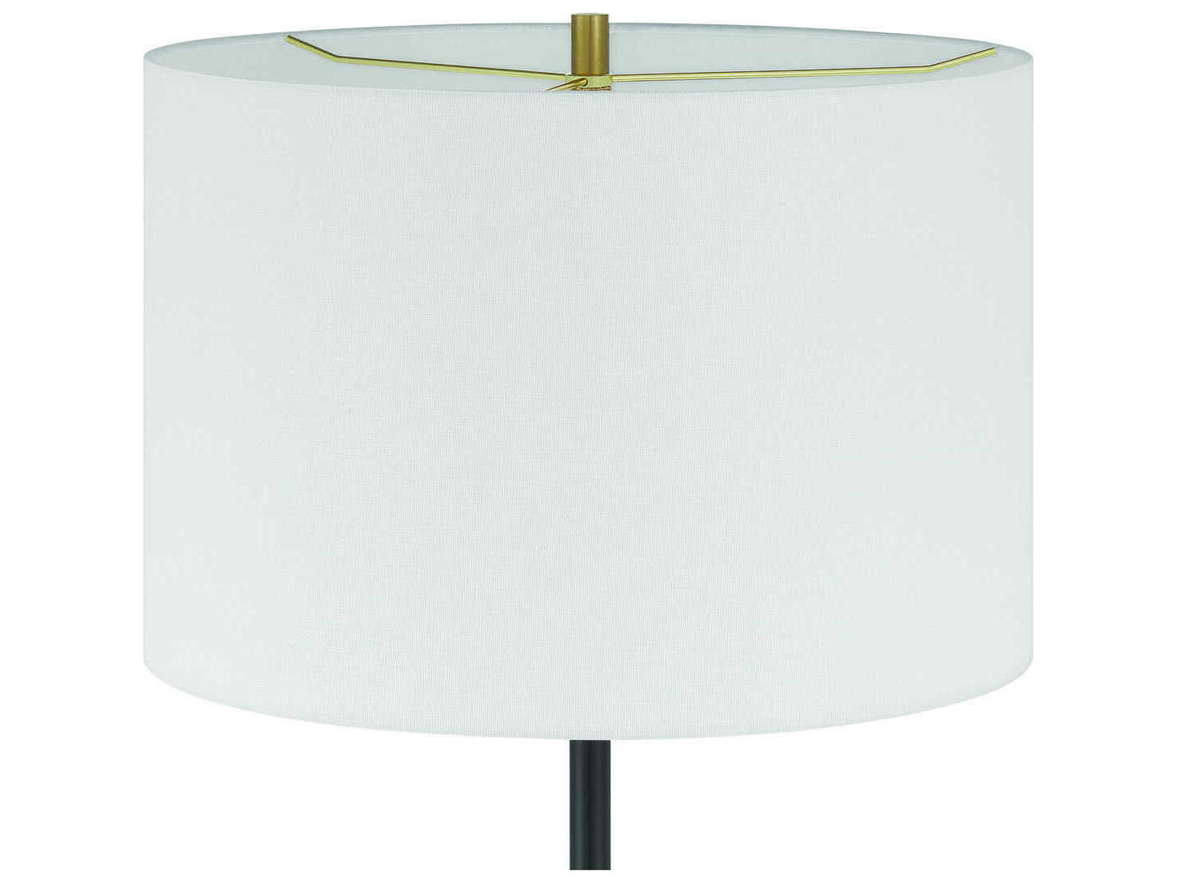 Craftmade Jones Flat Black White Fabric Floor Lamp