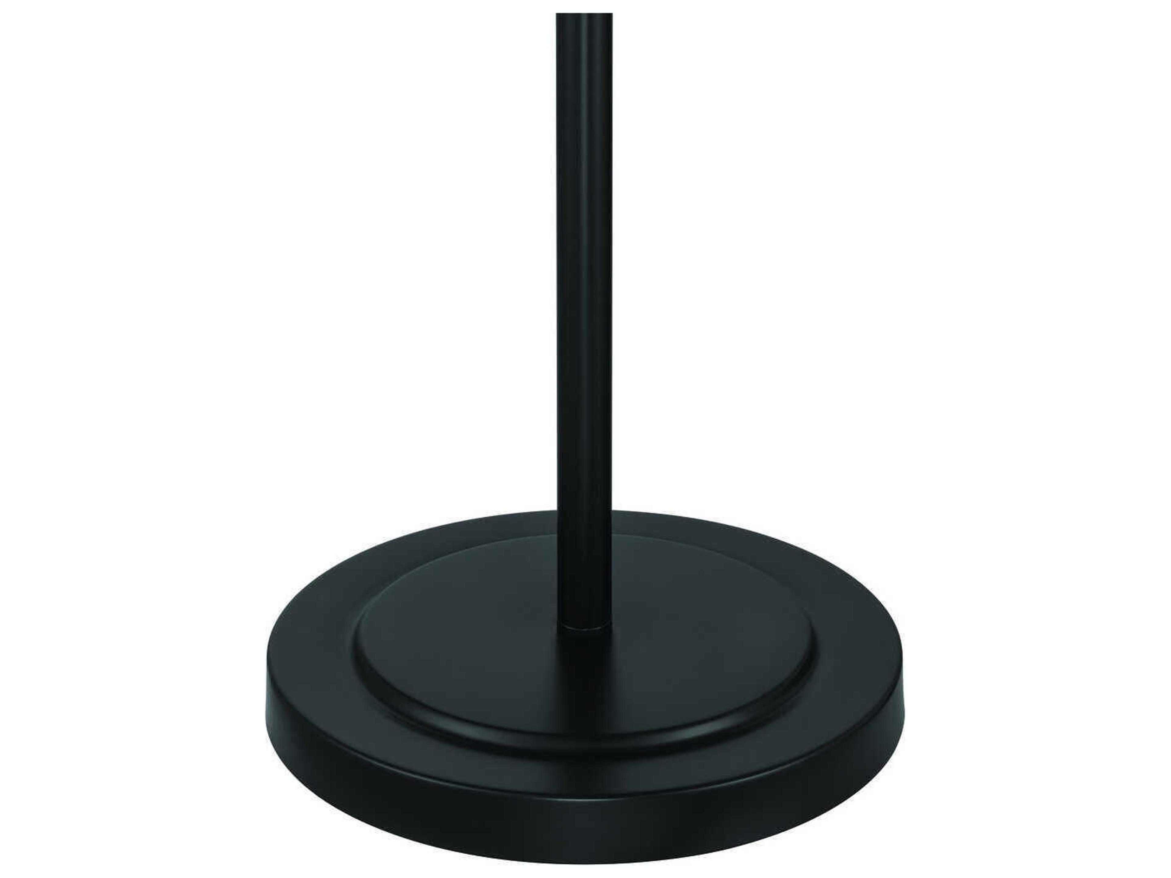 Craftmade Jones Flat Black White Fabric Floor Lamp