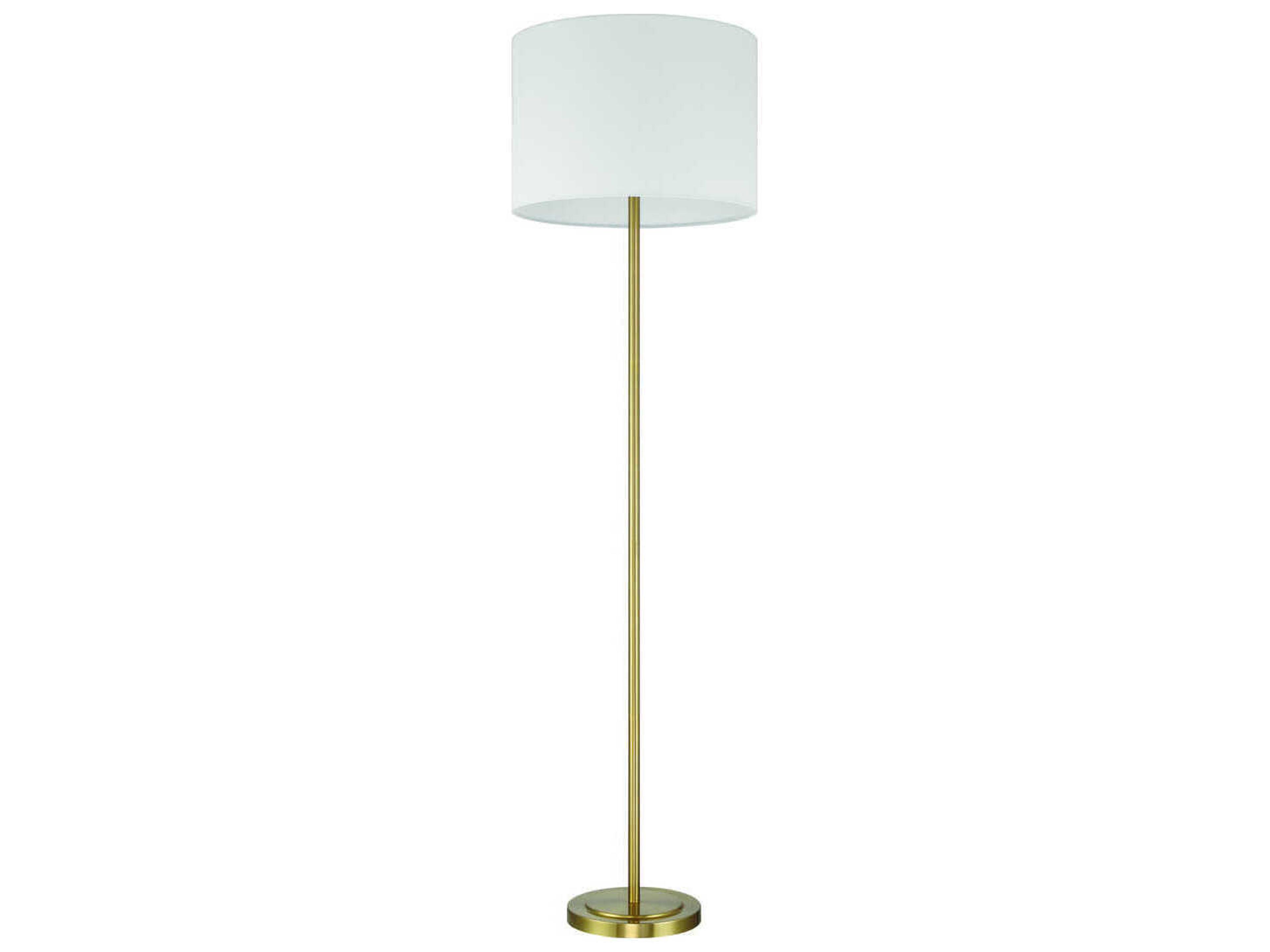 Craftmade Jones Satin Brass White Fabric Floor Lamp