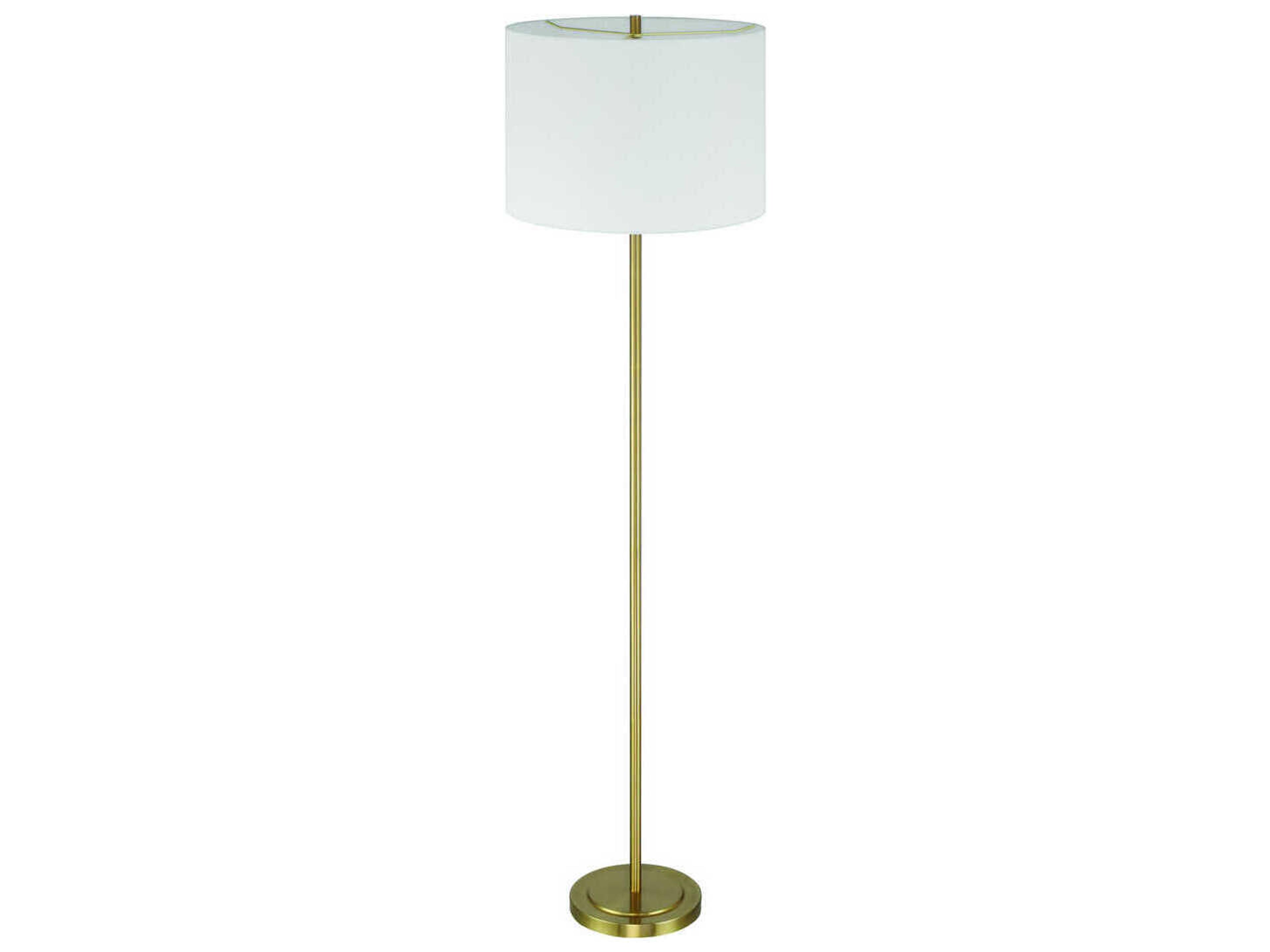 Craftmade Jones Satin Brass White Fabric Floor Lamp