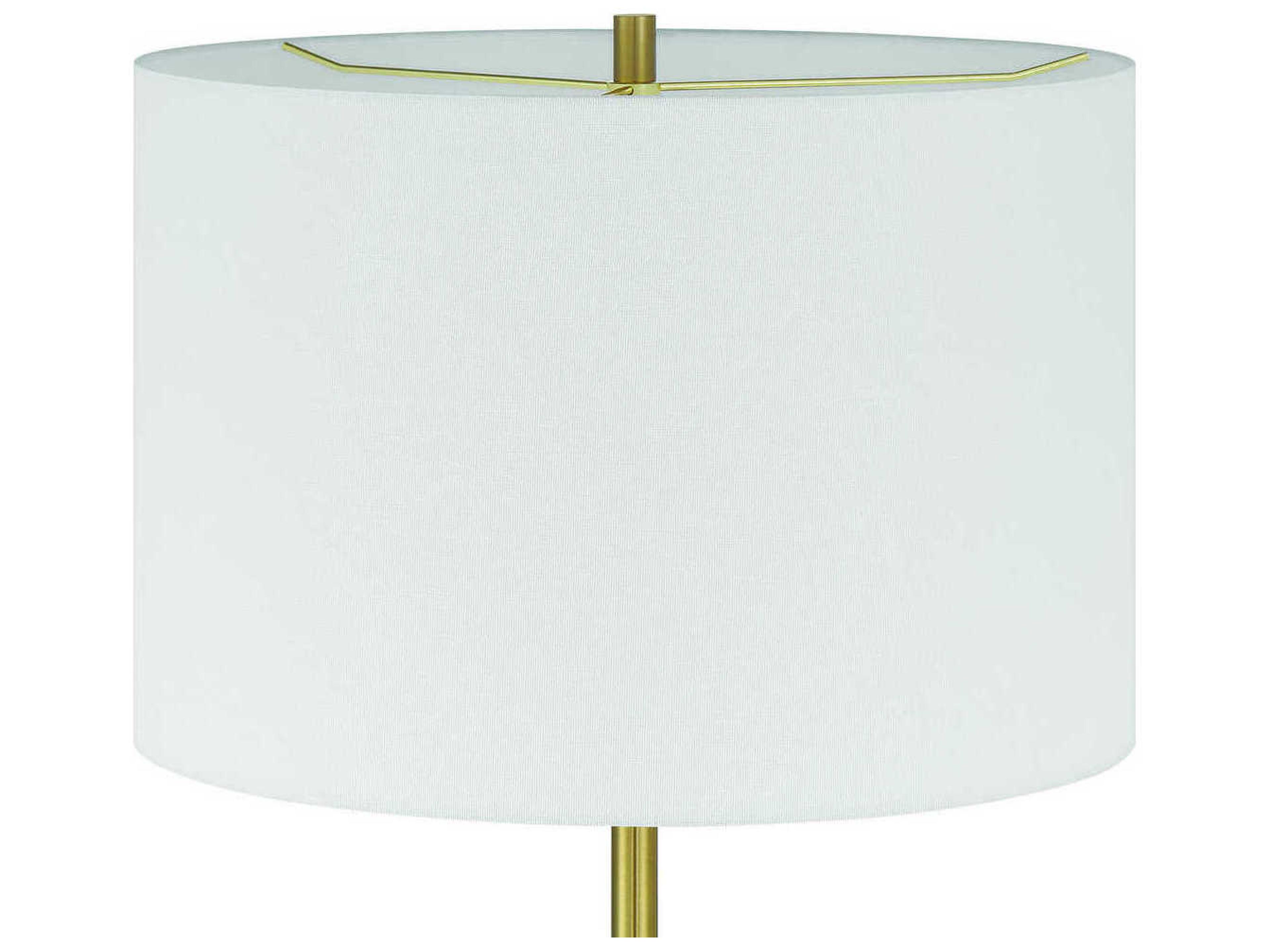 Craftmade Jones Satin Brass White Fabric Floor Lamp