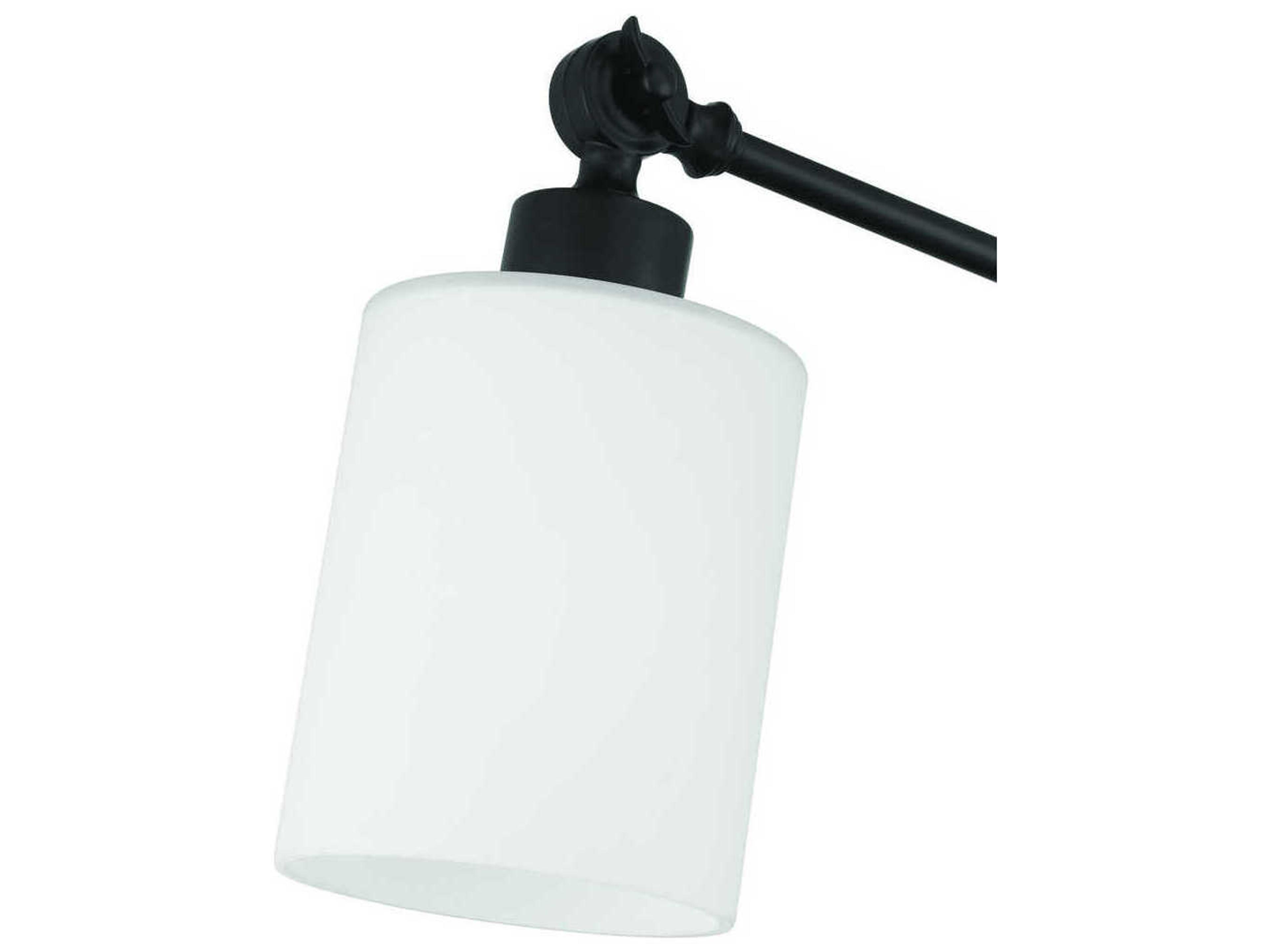 Craftmade Indiana Flat Black Frost White Glass Desk Lamp