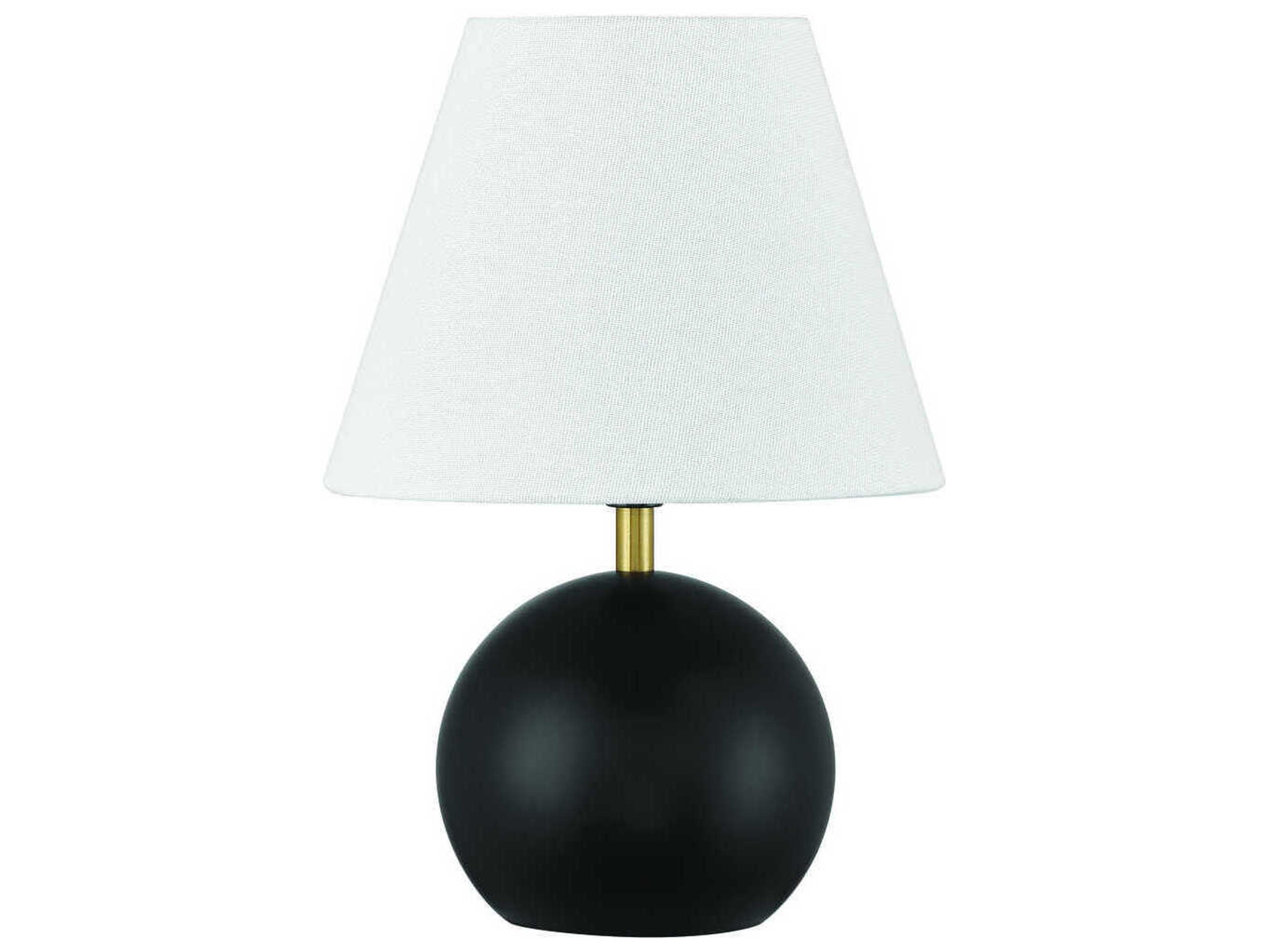Olive Flat Black Satin Brass Table Lamp