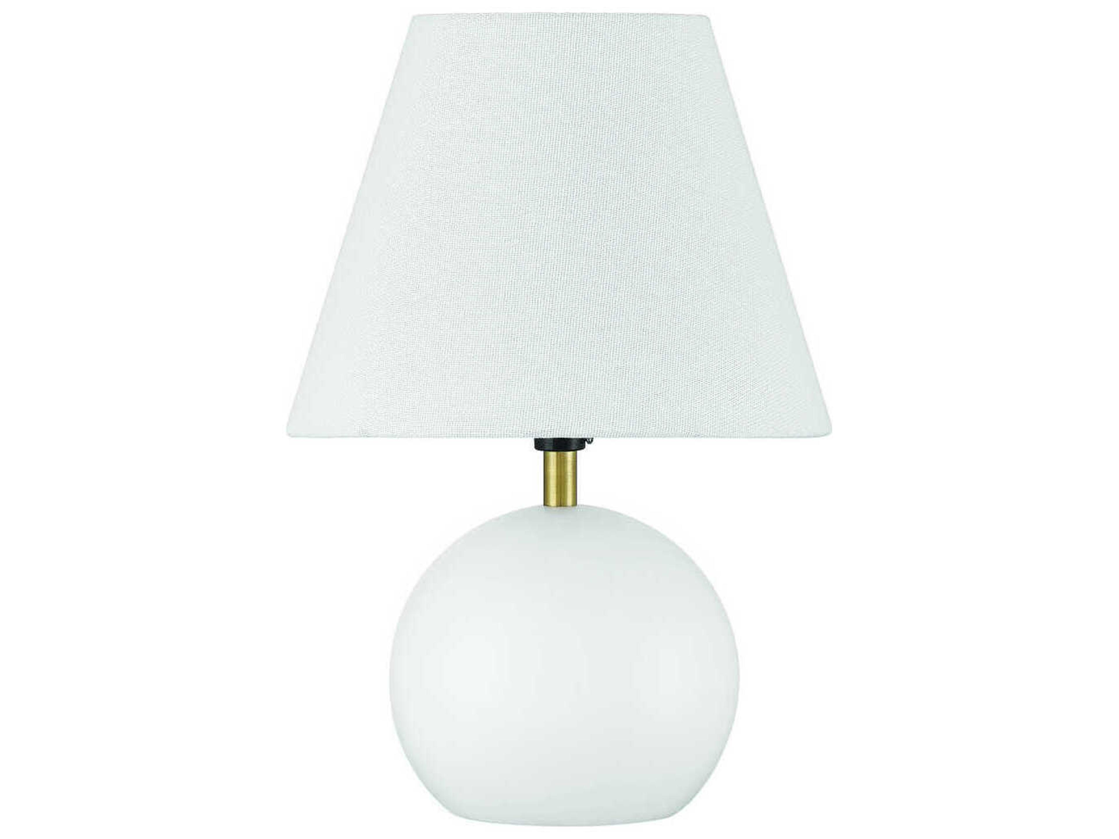 Olive White Satin Brass Table Lamp