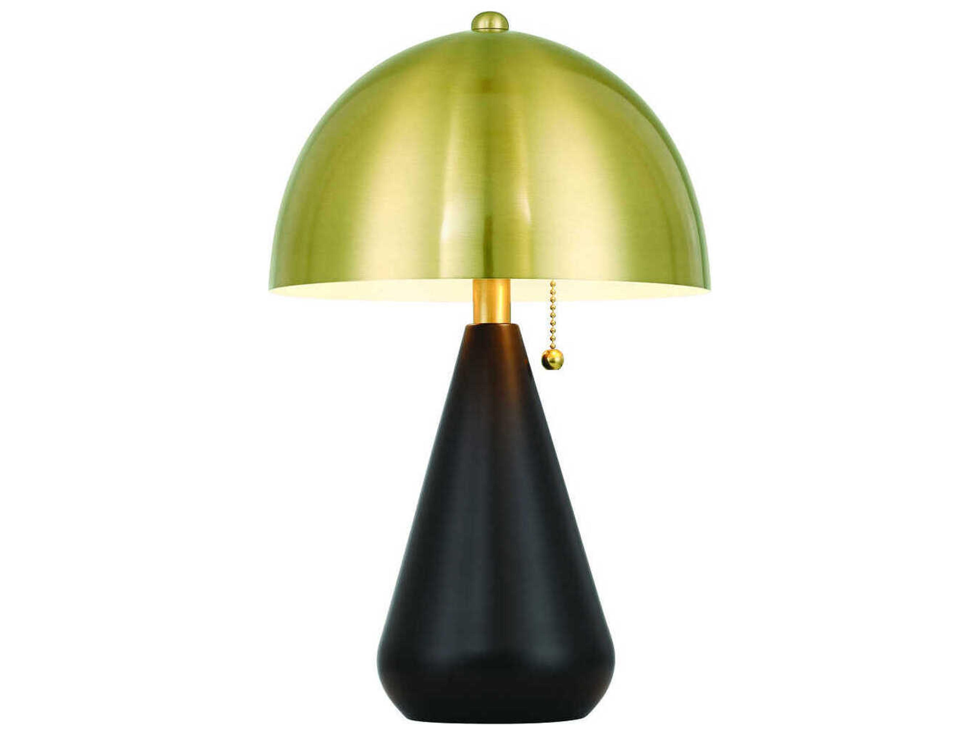 Craftmade Shelby Flat Black Satin Brass Steel Table Lamp