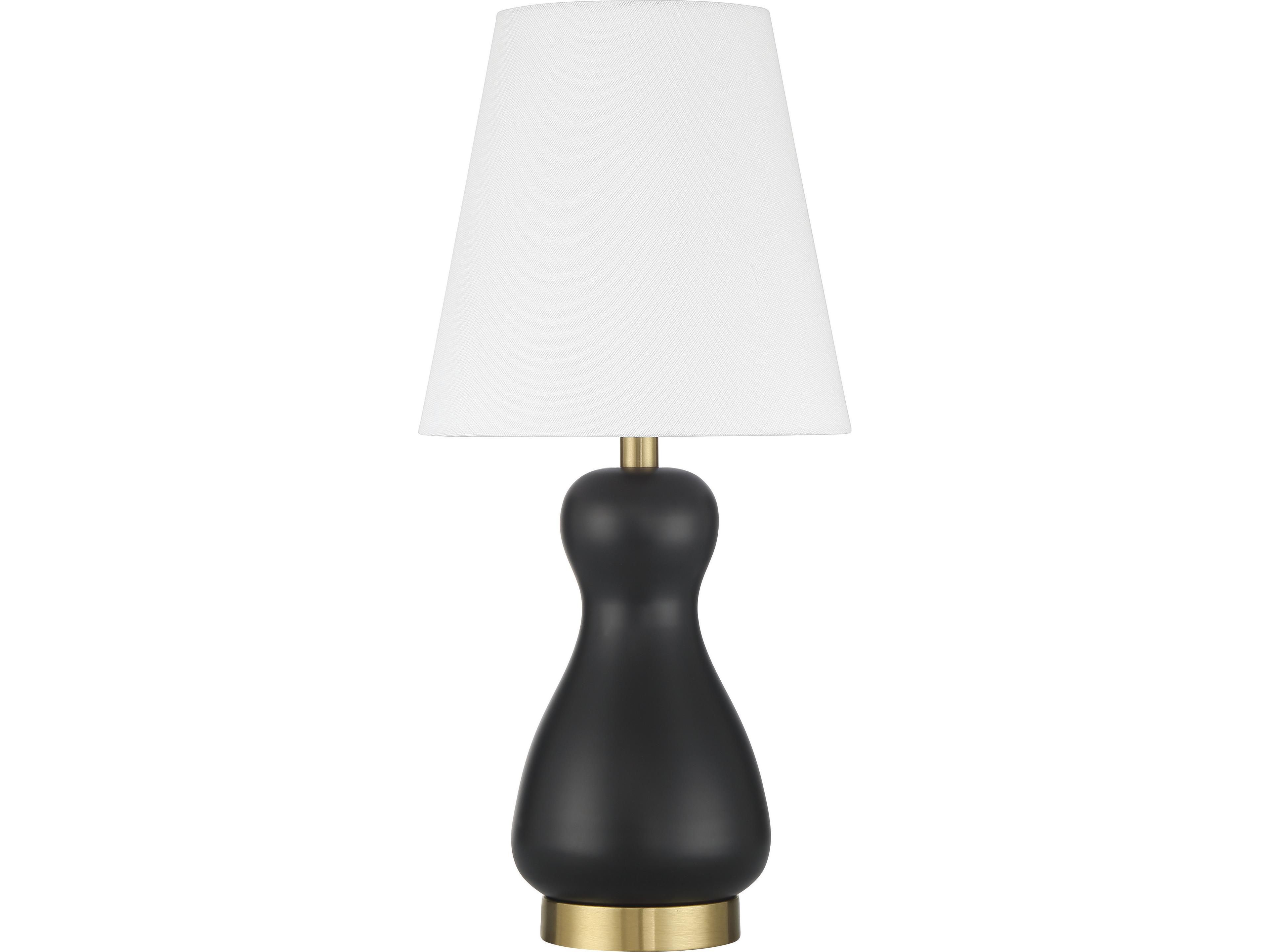 Gloria Flat Black satin Brass Table Lamp