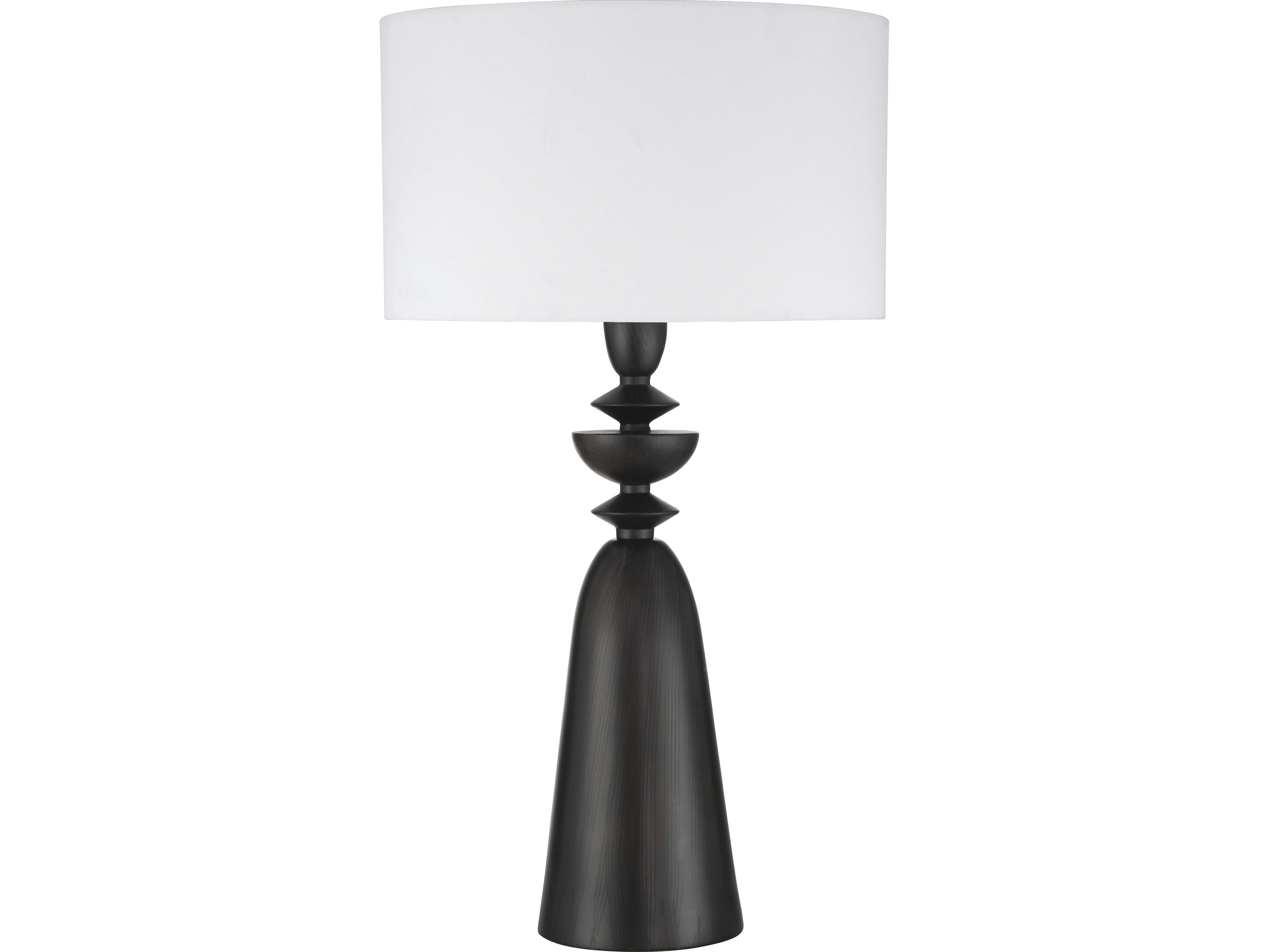 Travis Dark Wood Black Buffet Lamp