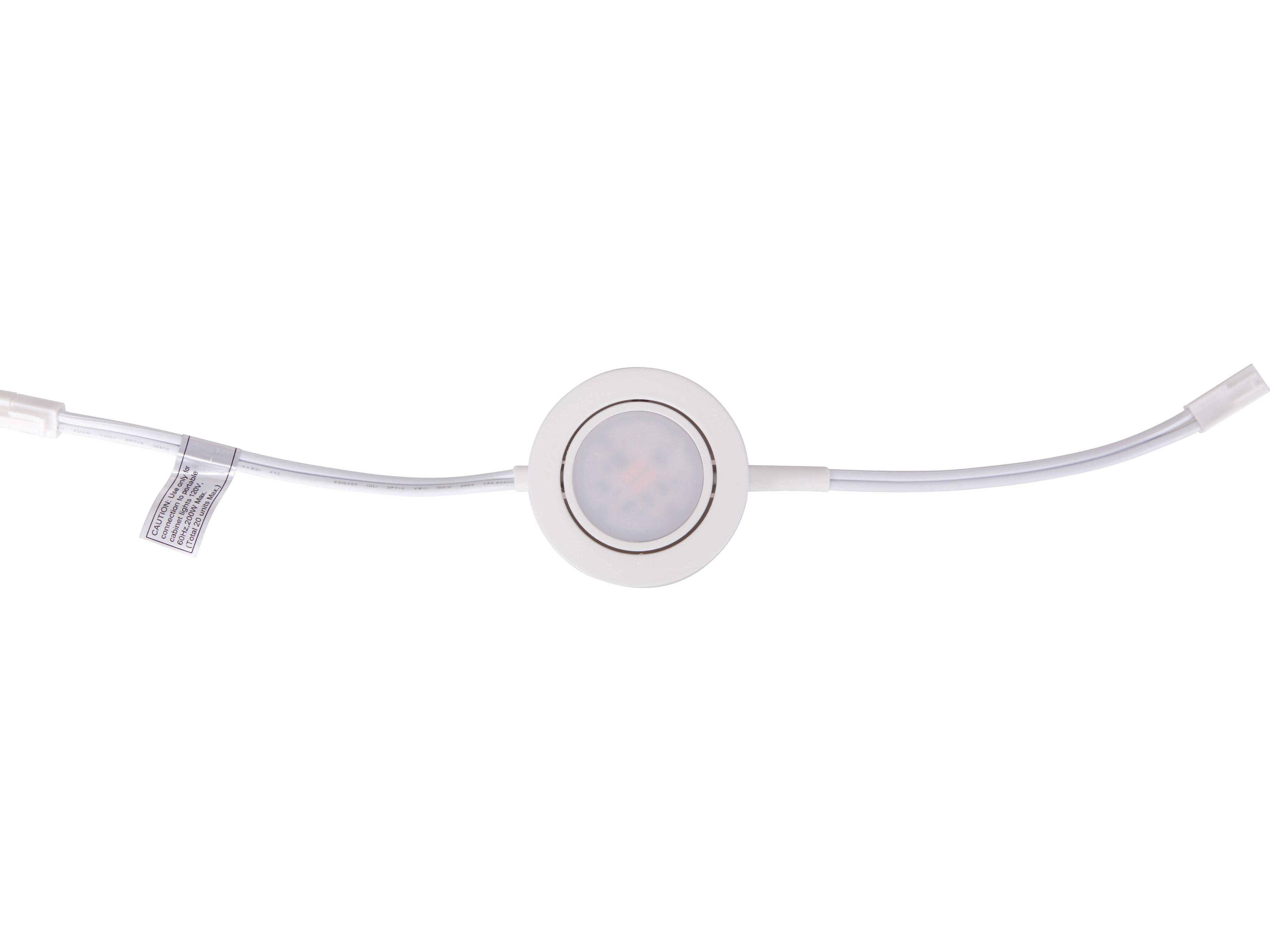 White 3000K LED Round Under Cabinet Light