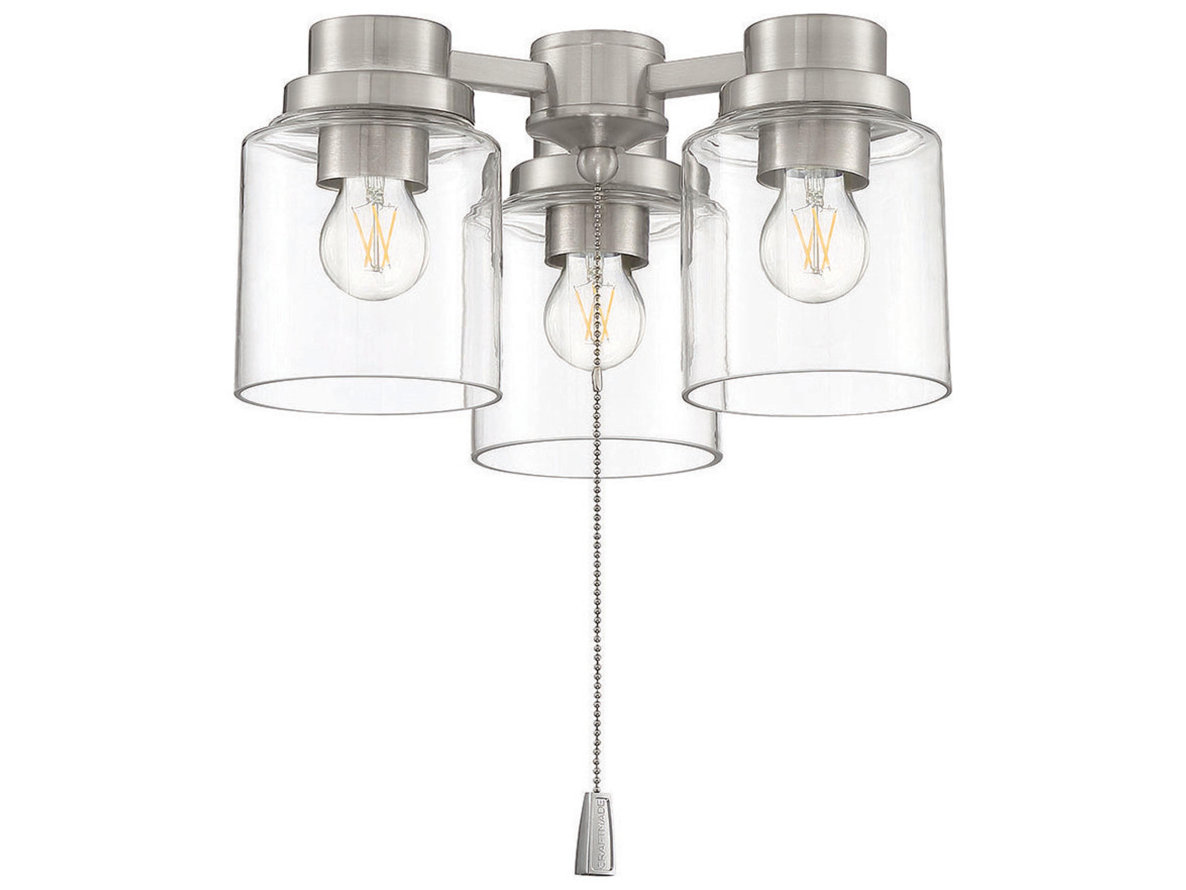 Universal Brushed Polished 3-Light Fan Light