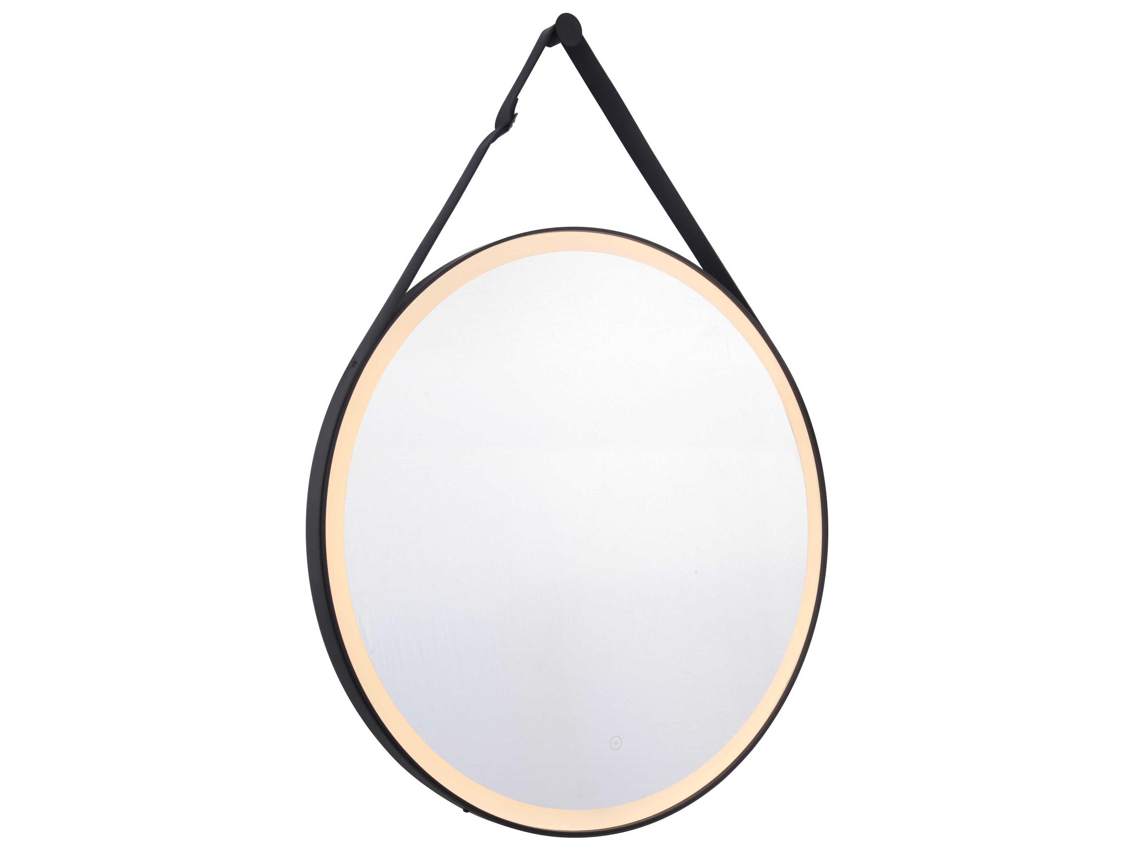 Flat Black Round LED Wall Mirror