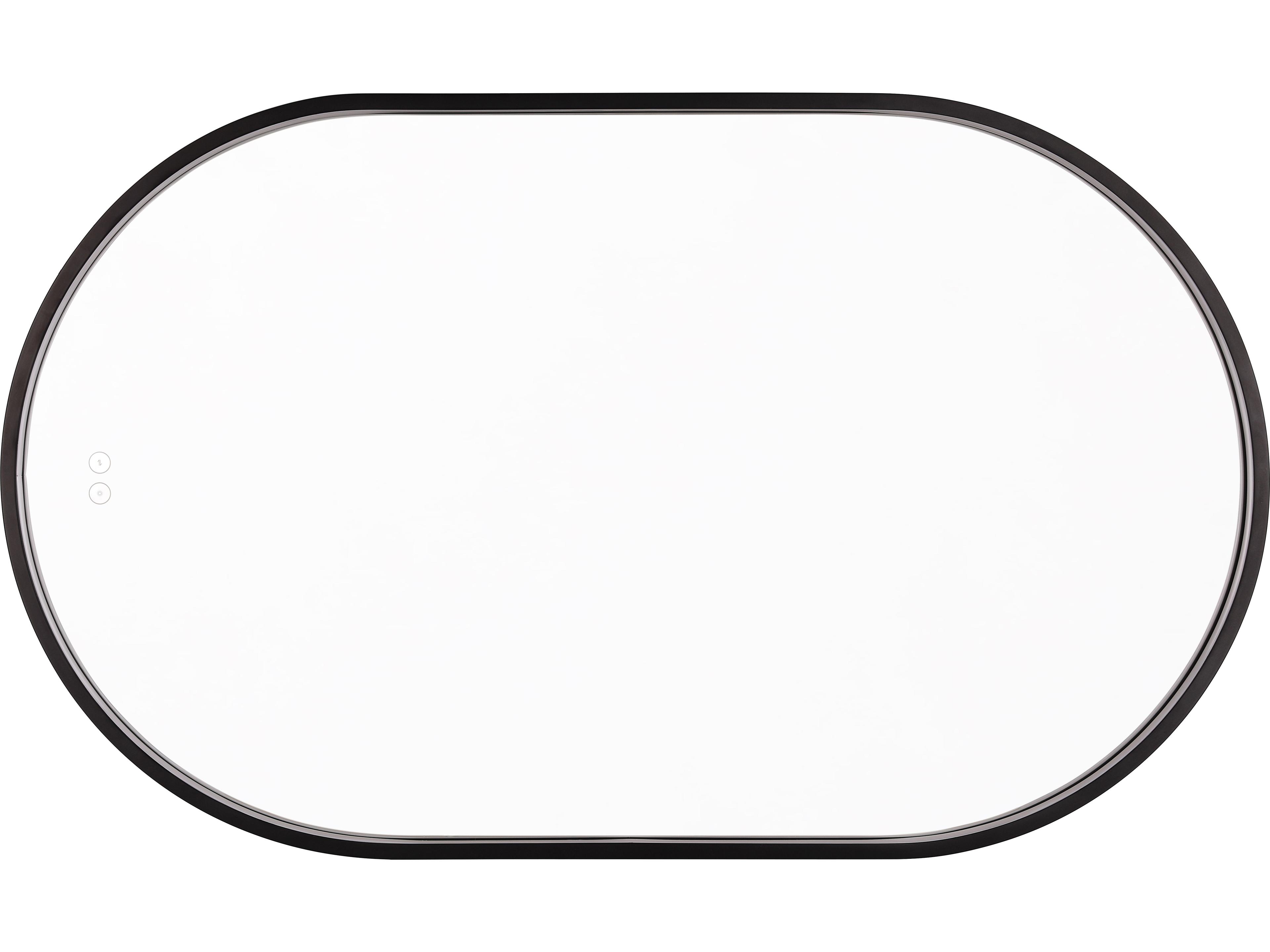 Rachel Flat Black Oval Wall Mirror
