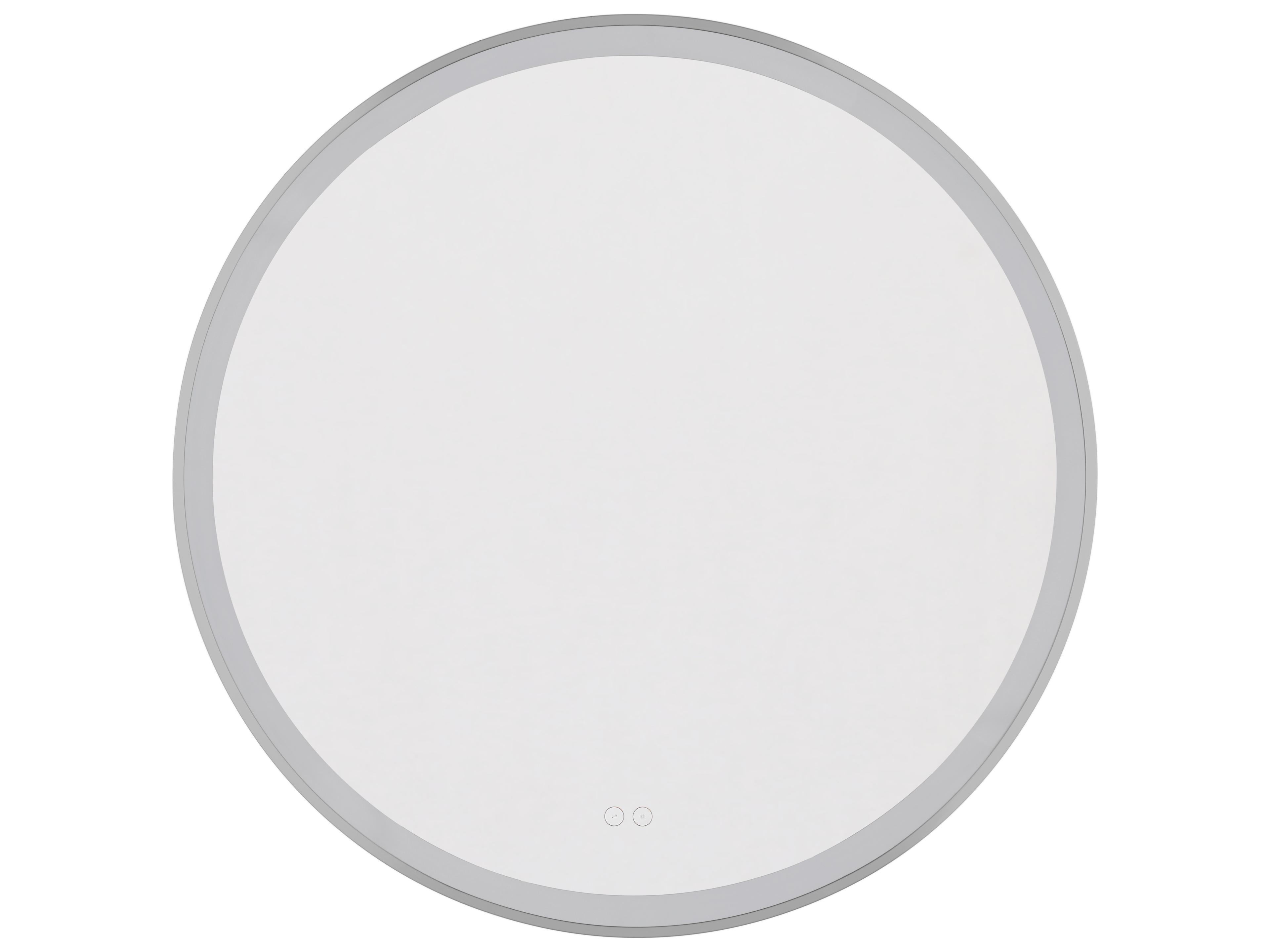 Ross Brushed Polished Nickel Round Wall Mirror