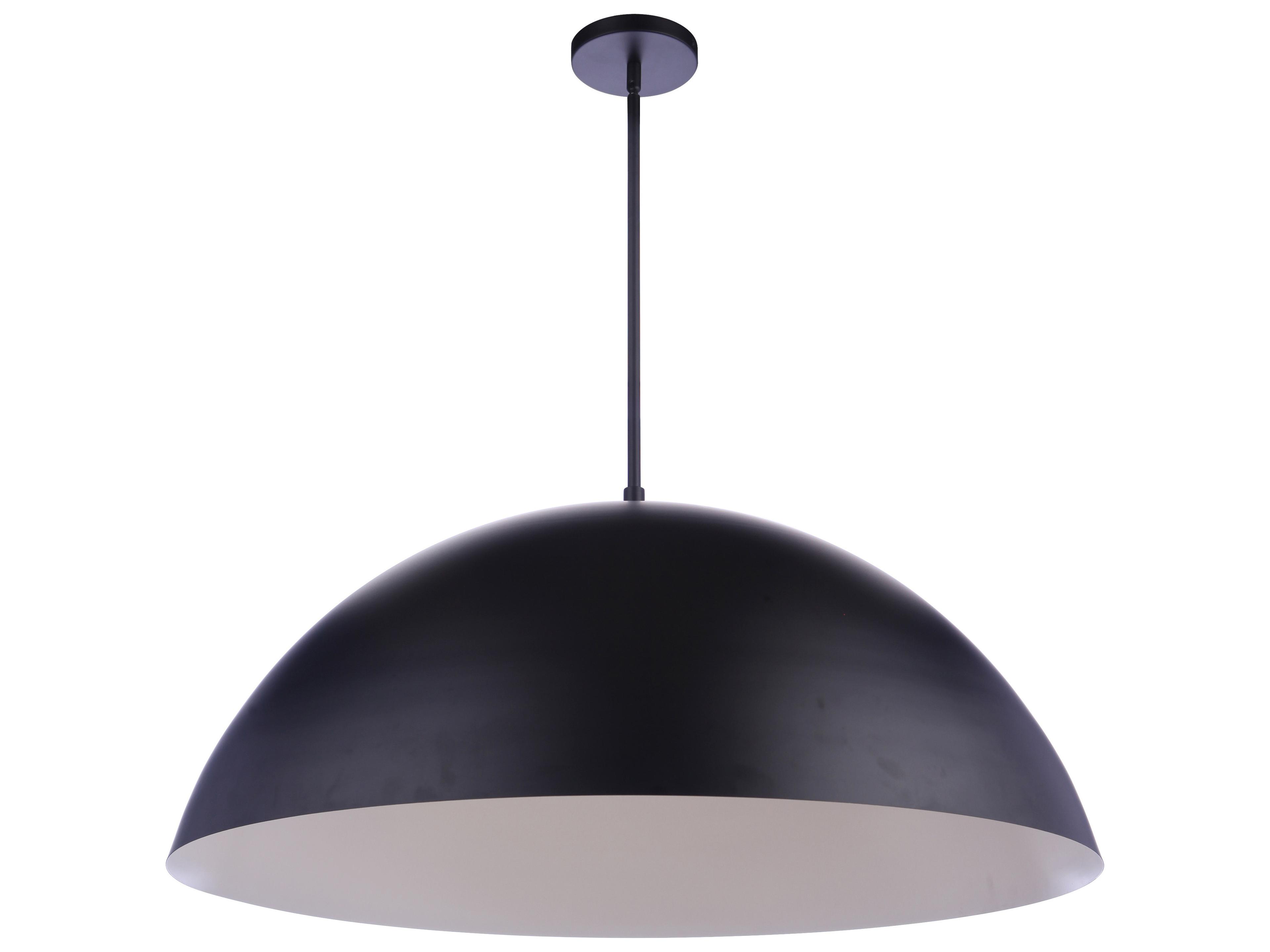 Sculptural Statement 1-Light Flat Black Dome Pendant