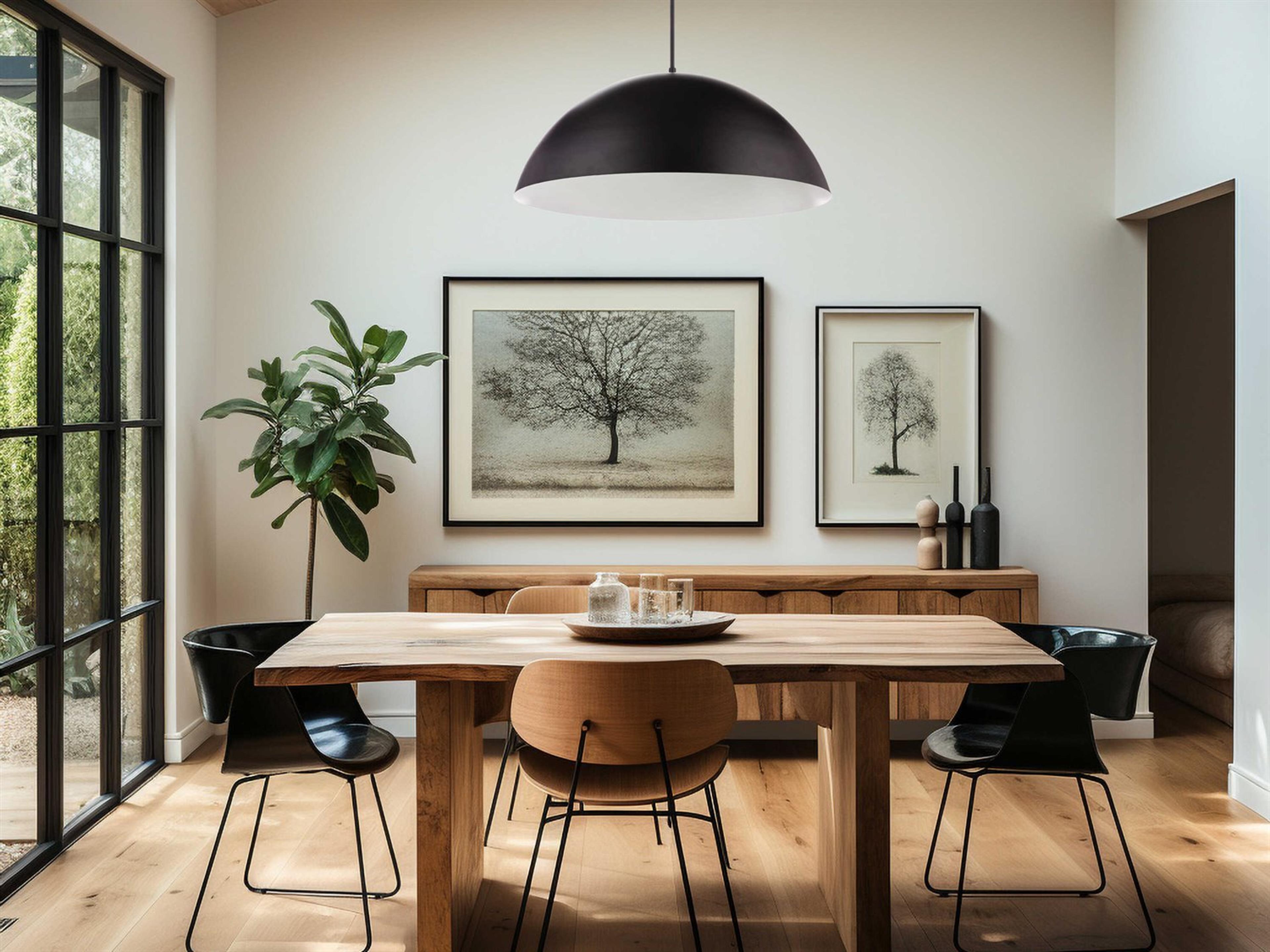 Craftmade Sculptural Statement 1-Light Flat Black Dome Pendant