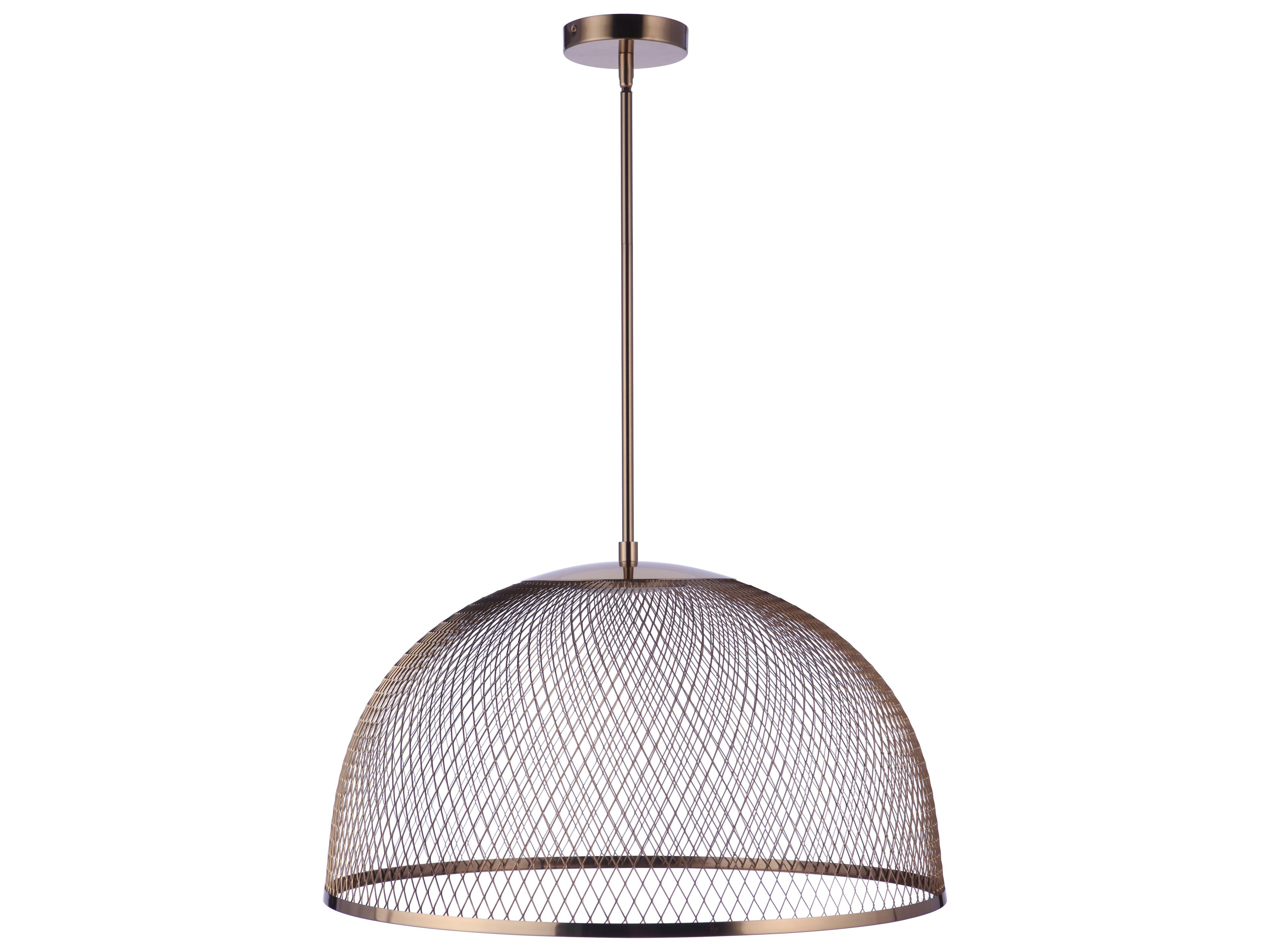 Sculptural Statement 1-Light Satin Brass Dome Pendant