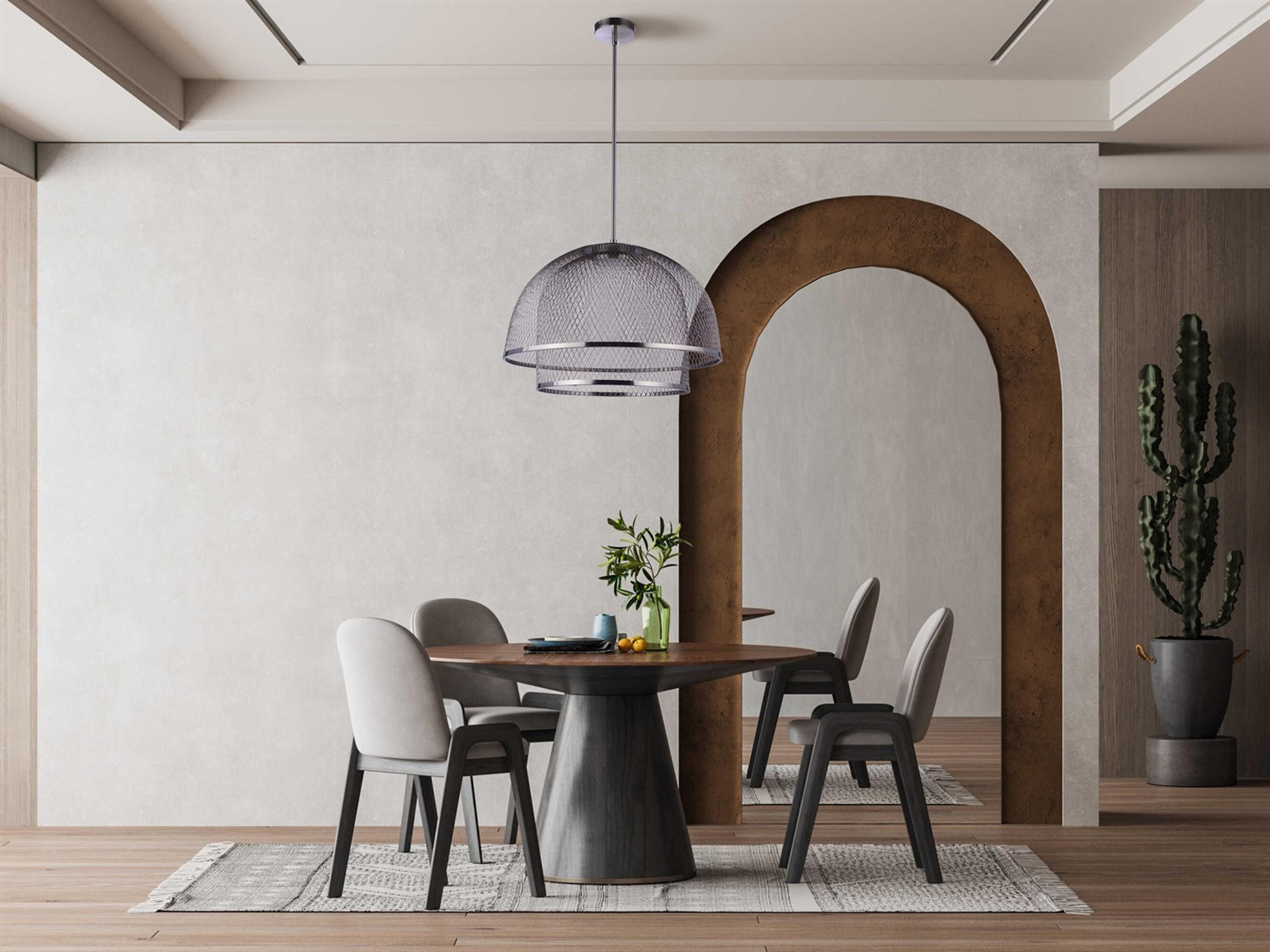 Craftmade Sculptural Statement 1-Light Brushed Polished Nickel Dome Tiered Pendant