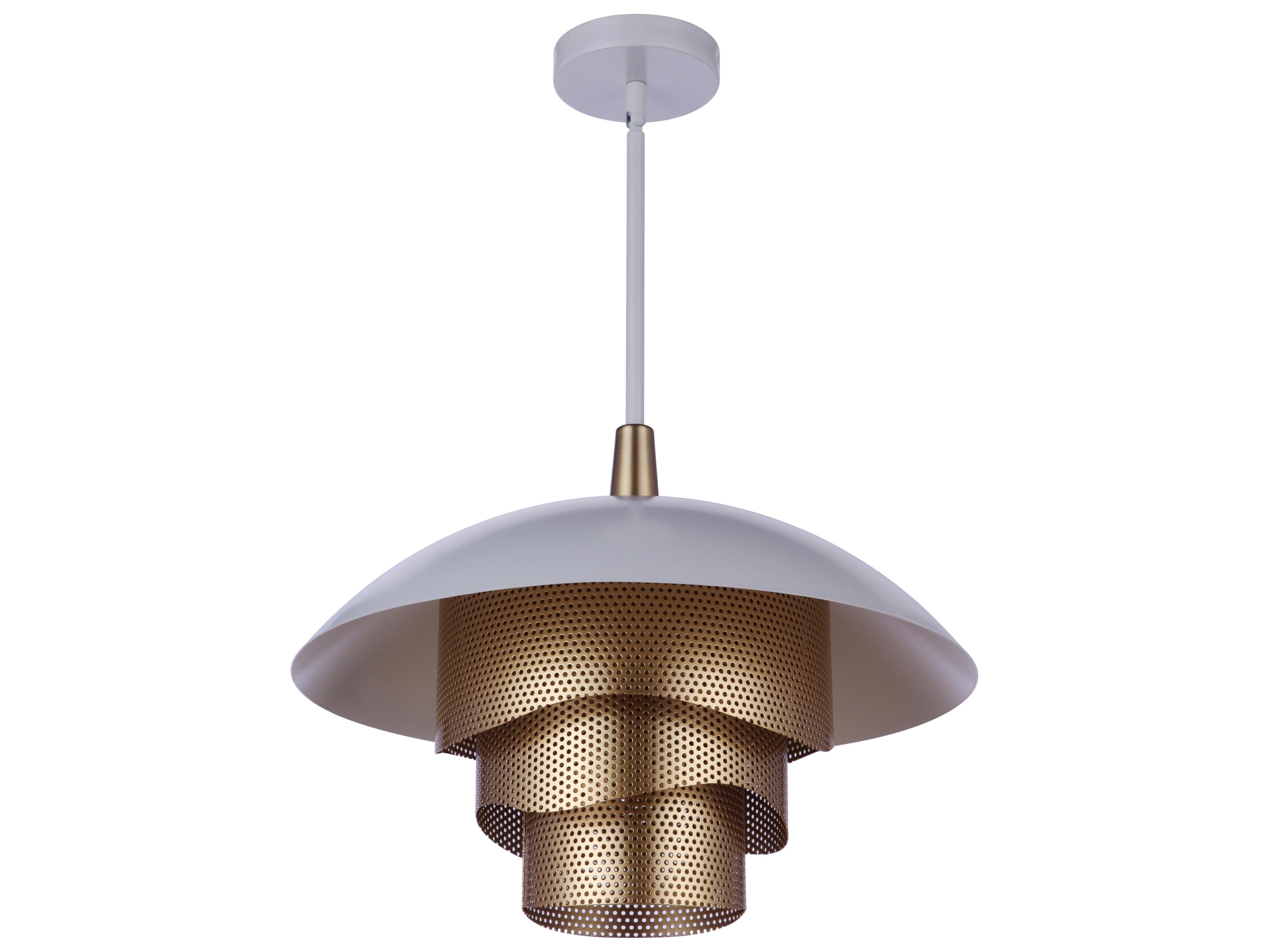 Sculptural Statement 1-Light Matte White Gold Dome Tiered Pendant