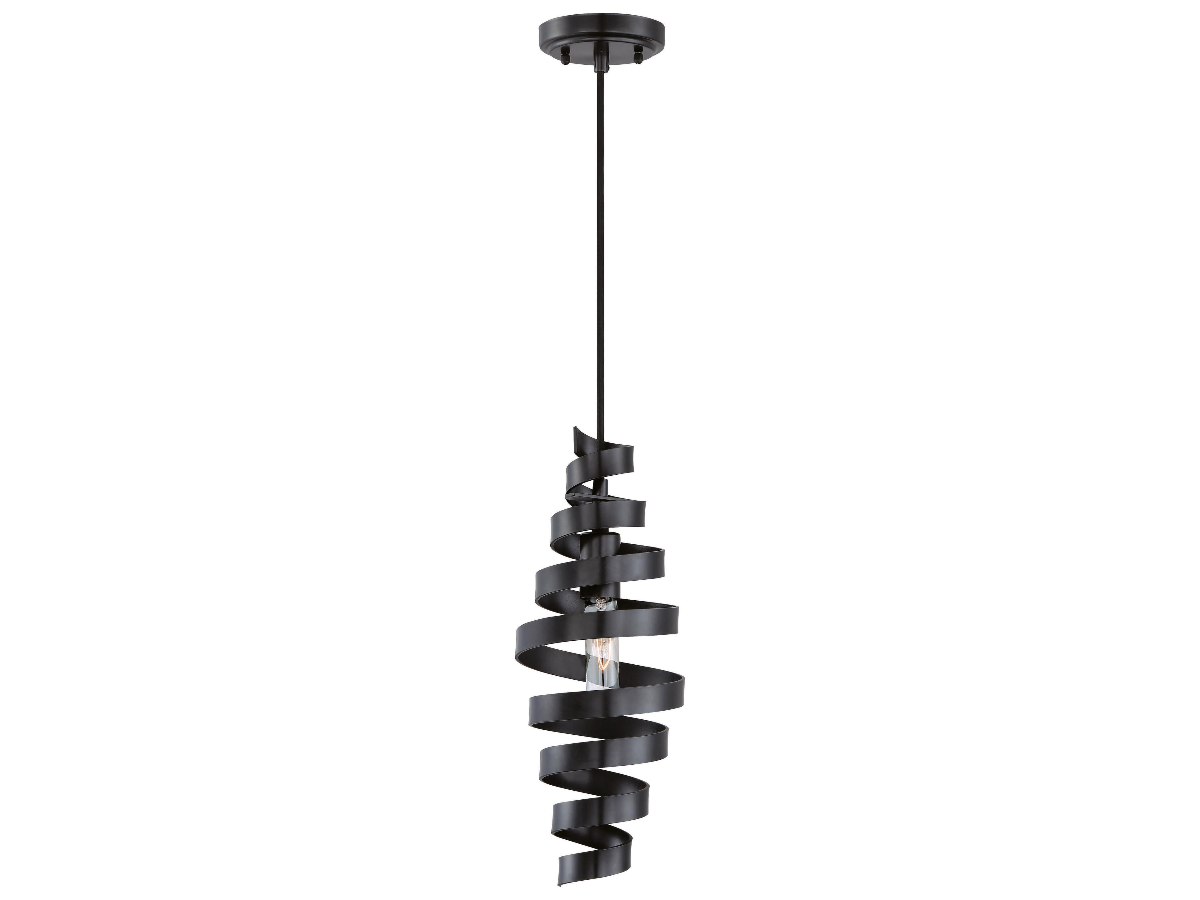 1-Light Matte Black Mini Pendant